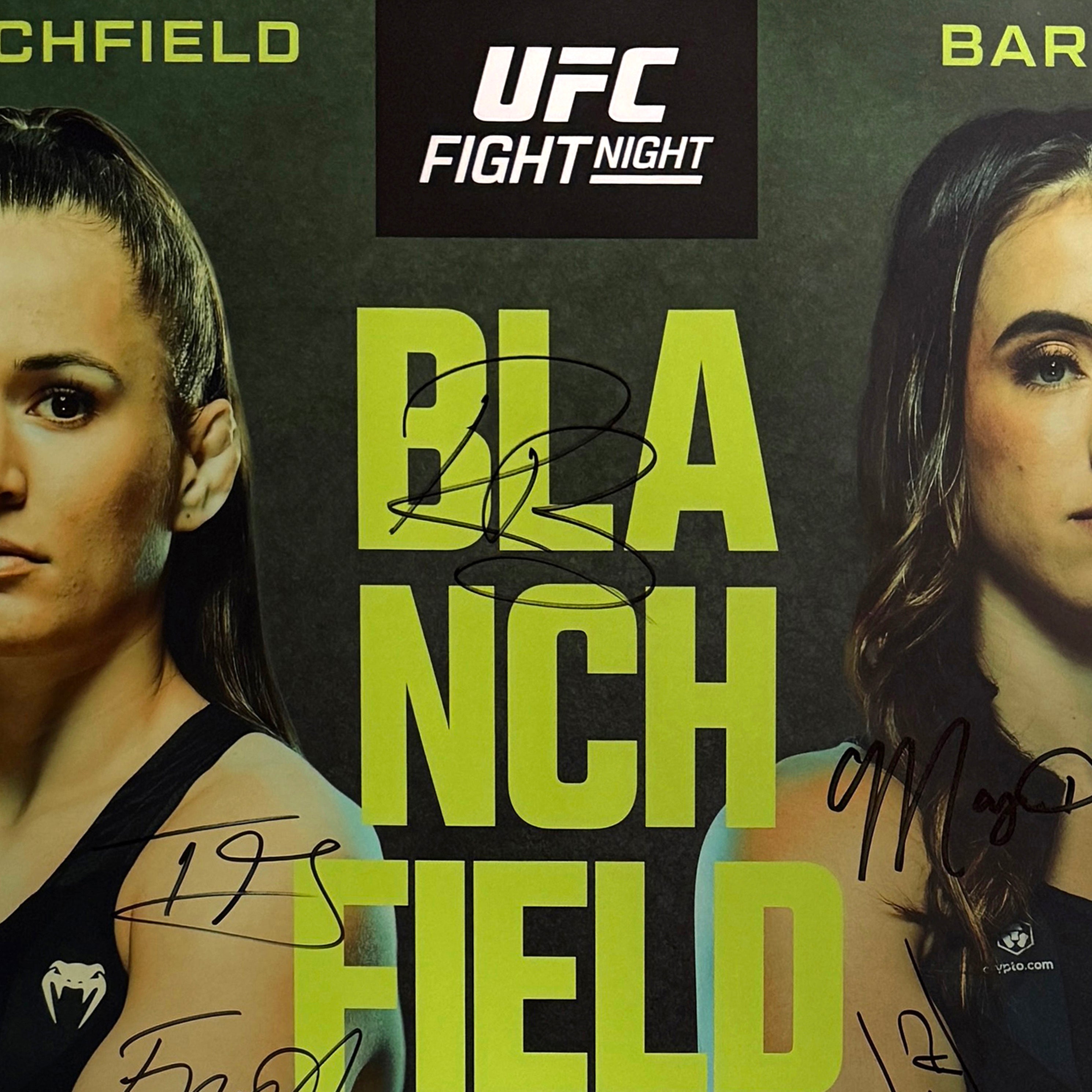 UFC Fight Night: Blanchfield vs Barber Autographed Event Poster