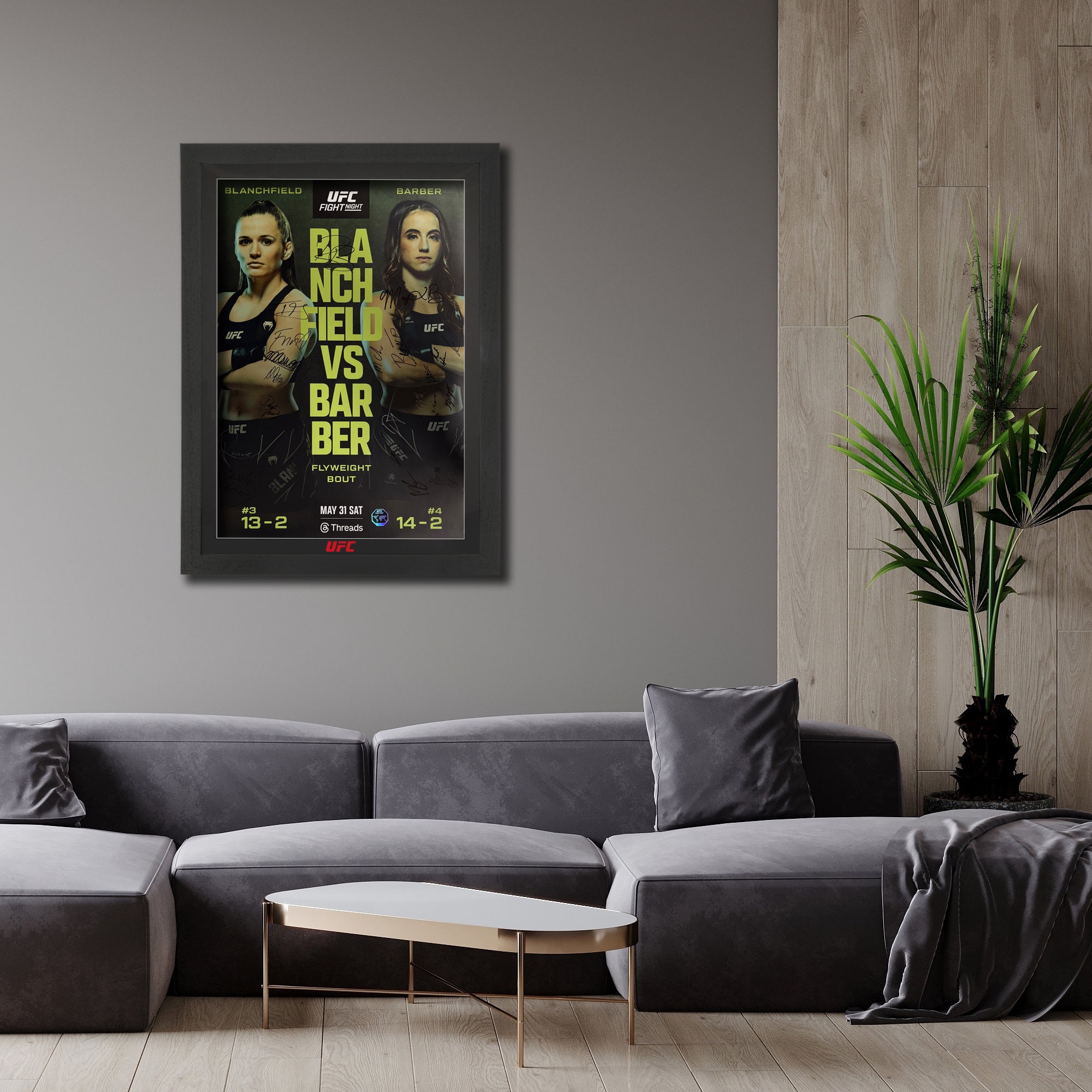 UFC Fight Night: Blanchfield vs Barber Autographed Event Poster