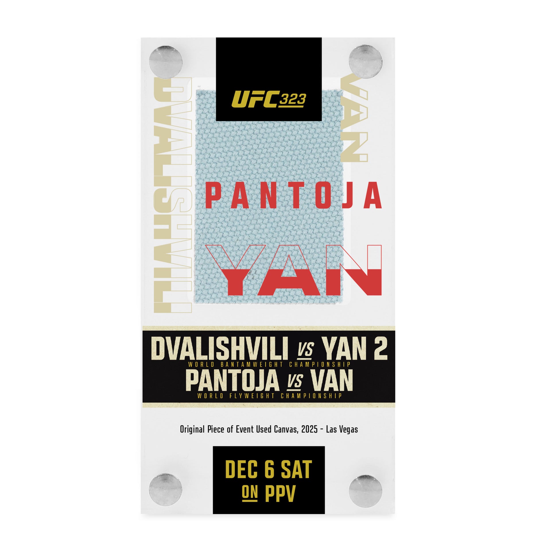 UFC 323: Dvalishvili vs Yan 2 Canvas in Acrylic