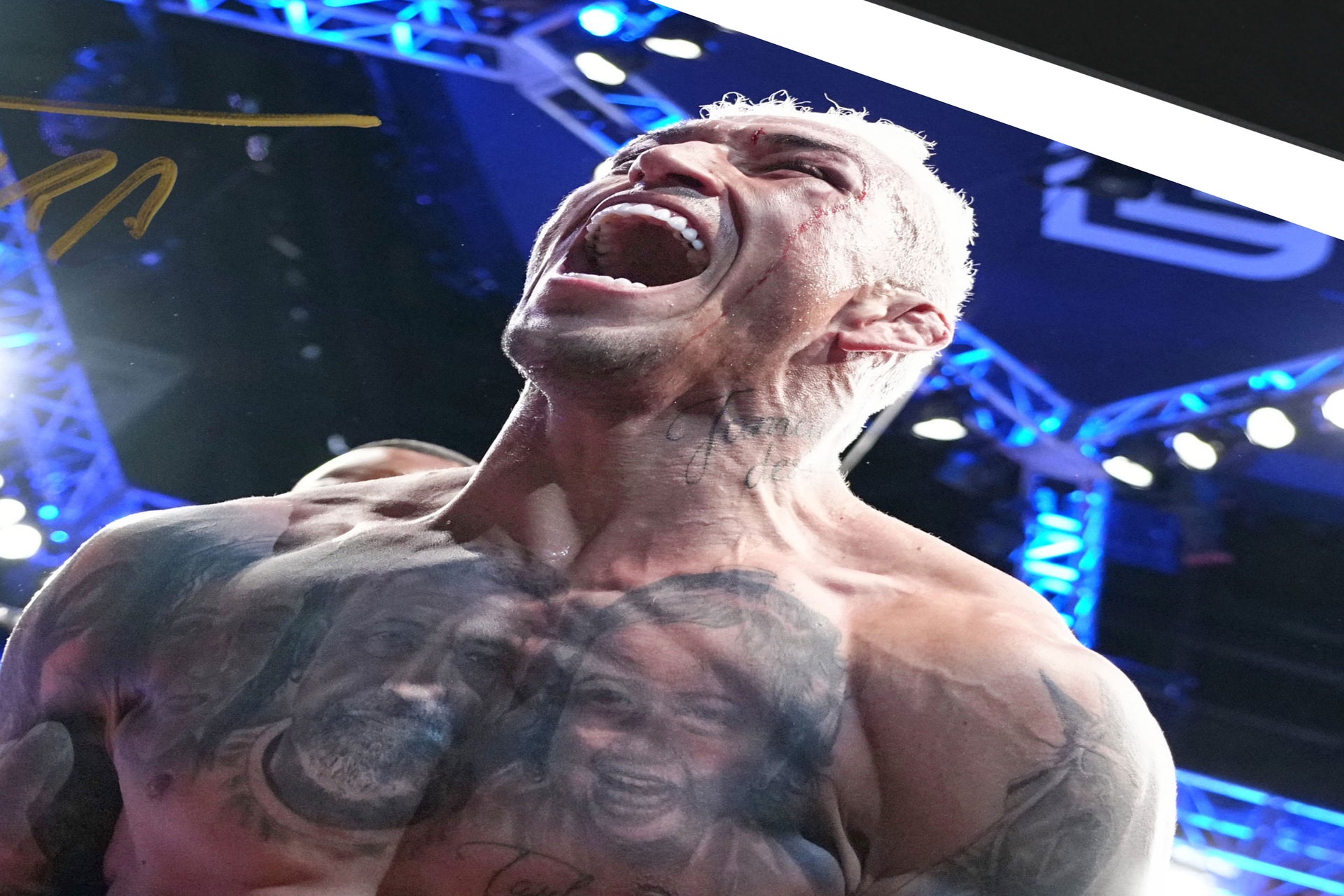 Charles Oliveira Signed 'Celebrating' Photo UFC 274: Oliveira vs Gaethje
