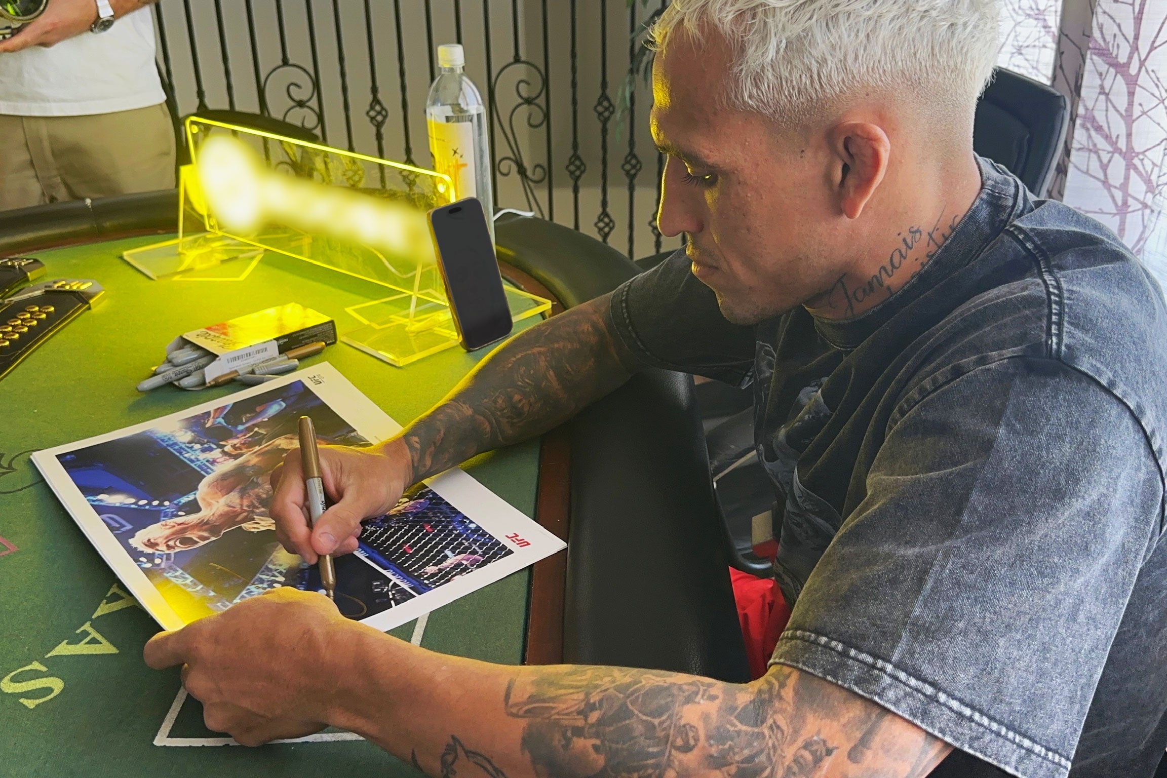 Charles Oliveira Signed 'Celebrating' Photo UFC 274: Oliveira vs Gaethje