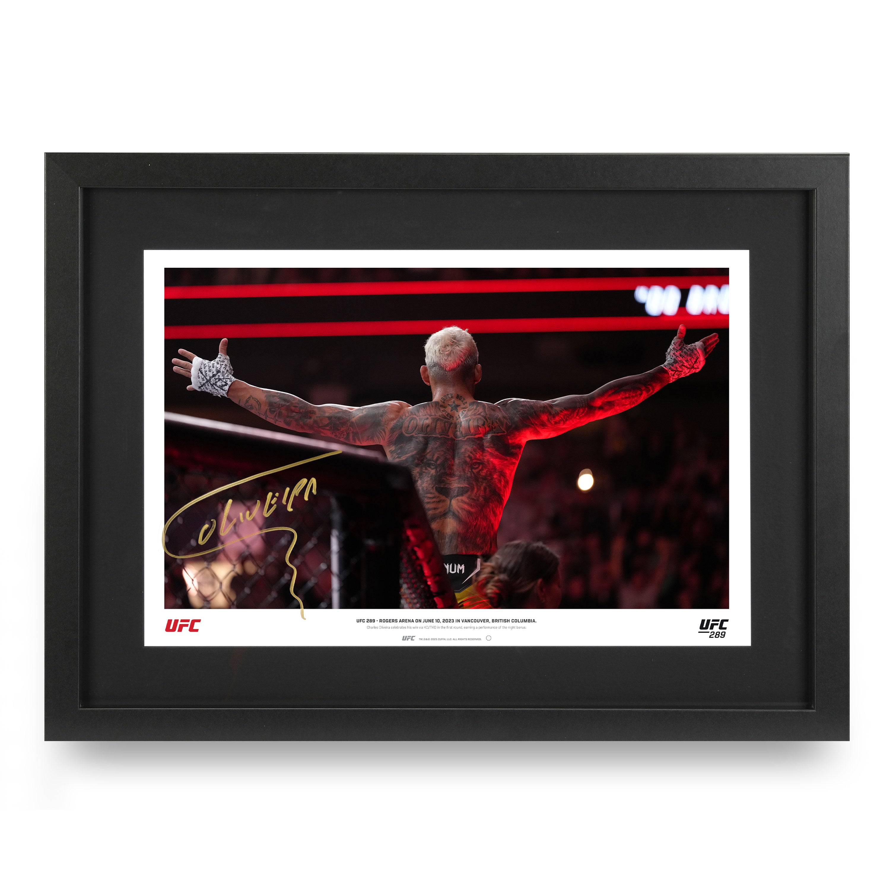 Charles Oliveira Signed 'Celebrating' Photo UFC 289: Nunes vs Aldana