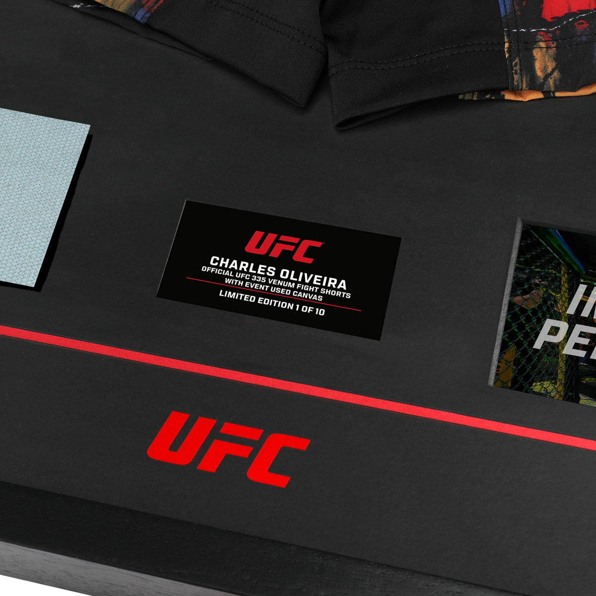 Charles Oliveira Limited Edition UFC 335 Venum Shorts & Canvas Display