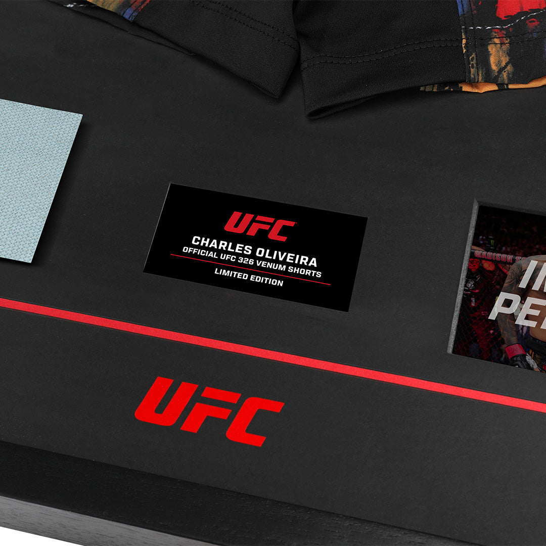 Charles Oliveira Limited Edition UFC 326 Venum Shorts & Canvas Display
