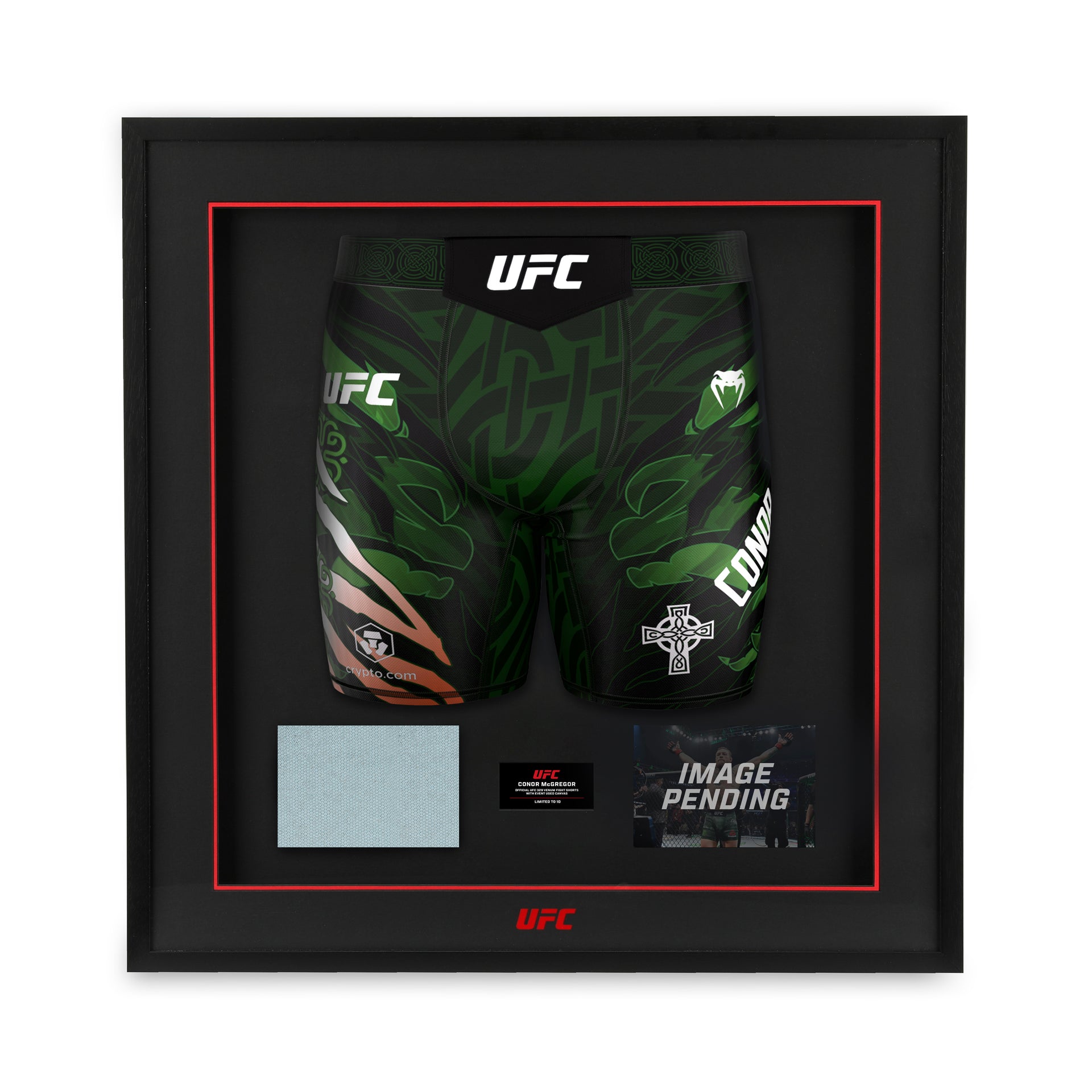 Conor McGregor Limited Edition UFC 329 Venum Shorts & Canvas Display