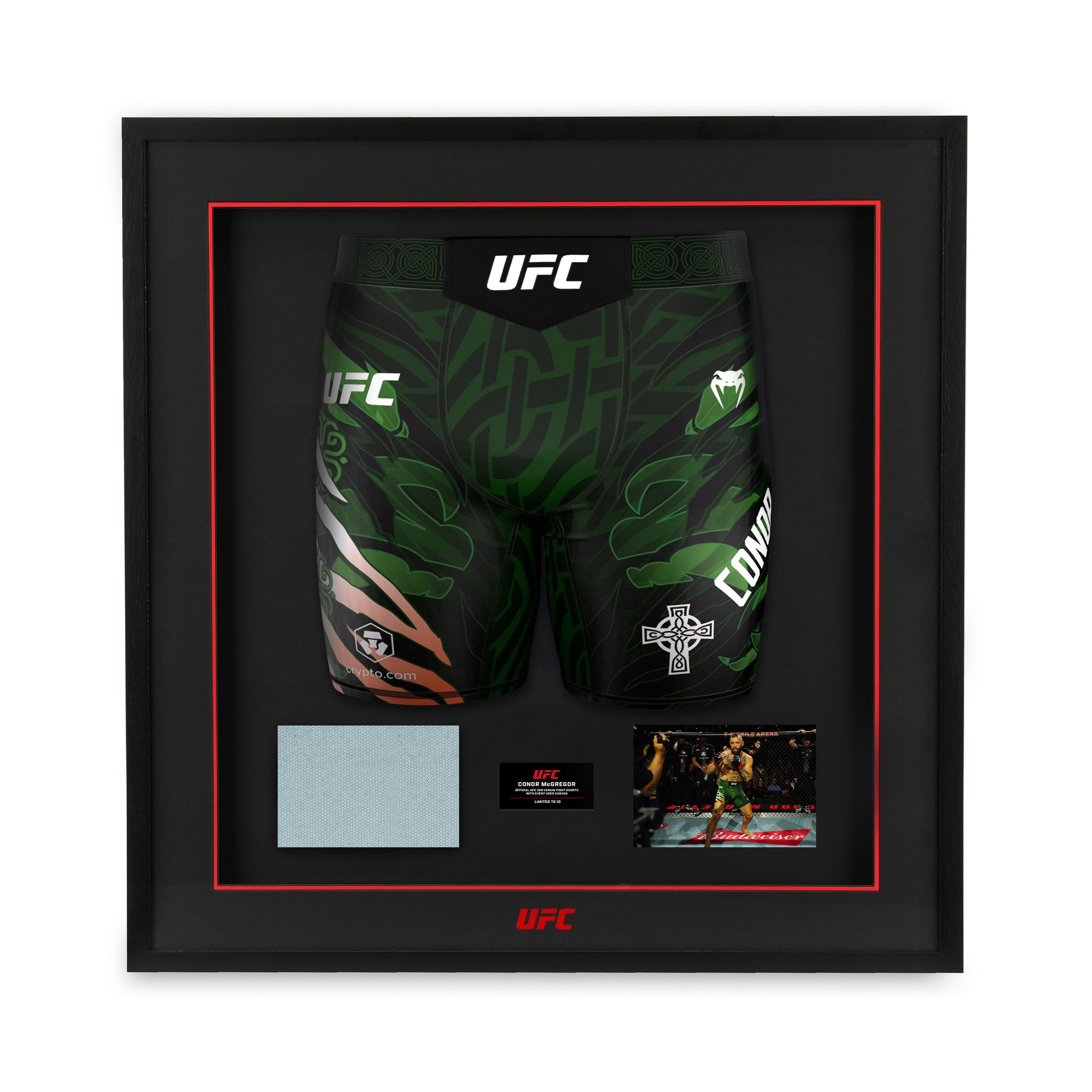 Conor McGregor Limited Edition UFC 329 Venum Shorts & Canvas Display