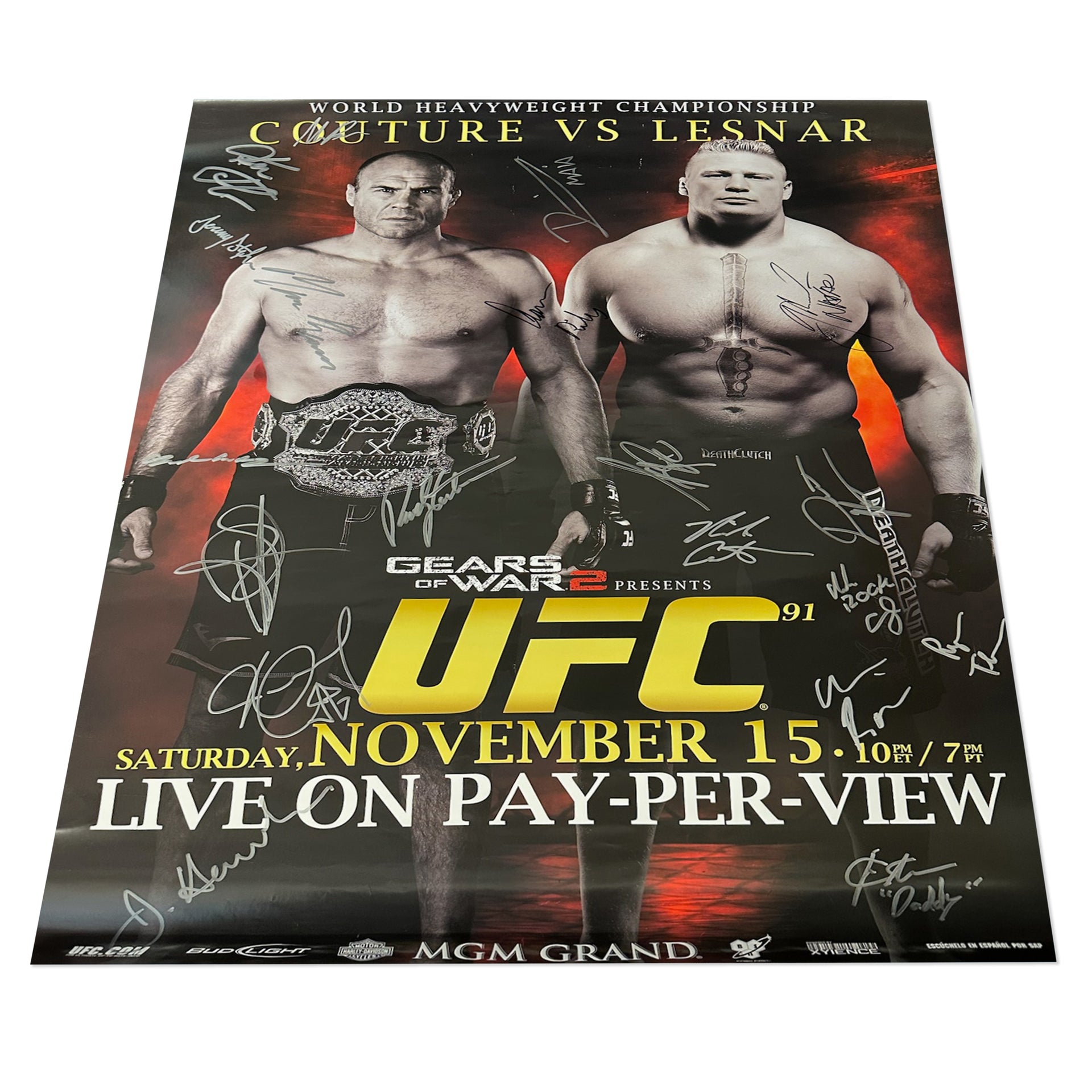 UFC 91: Couture vs Lesnar Autographed Event Poster