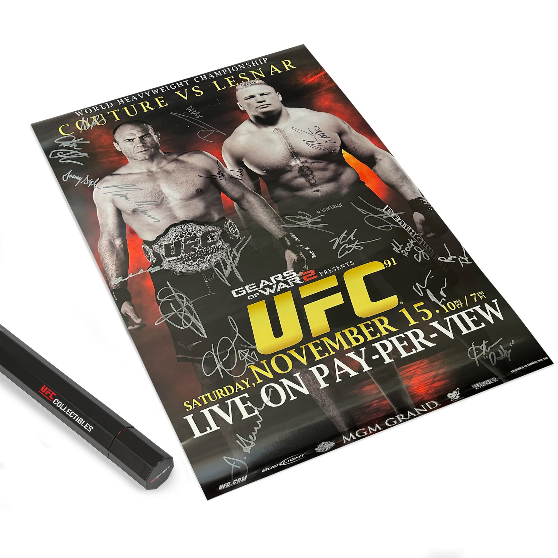 UFC 91: Couture vs Lesnar Autographed Event Poster