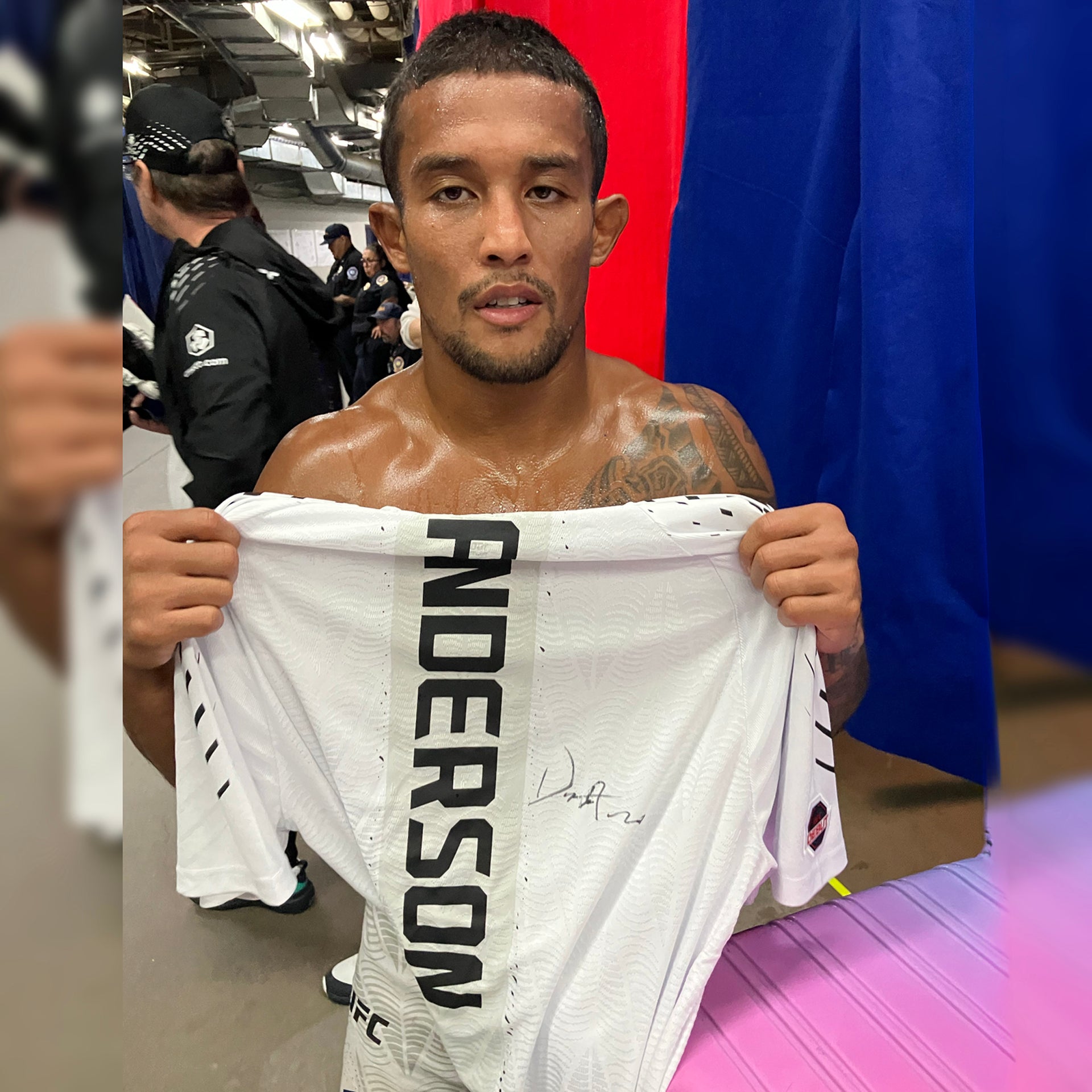 Damien Anderson Signed 1-of-1 Fight Worn Jersey UFC Fight Night: Du Plessis vs Usman