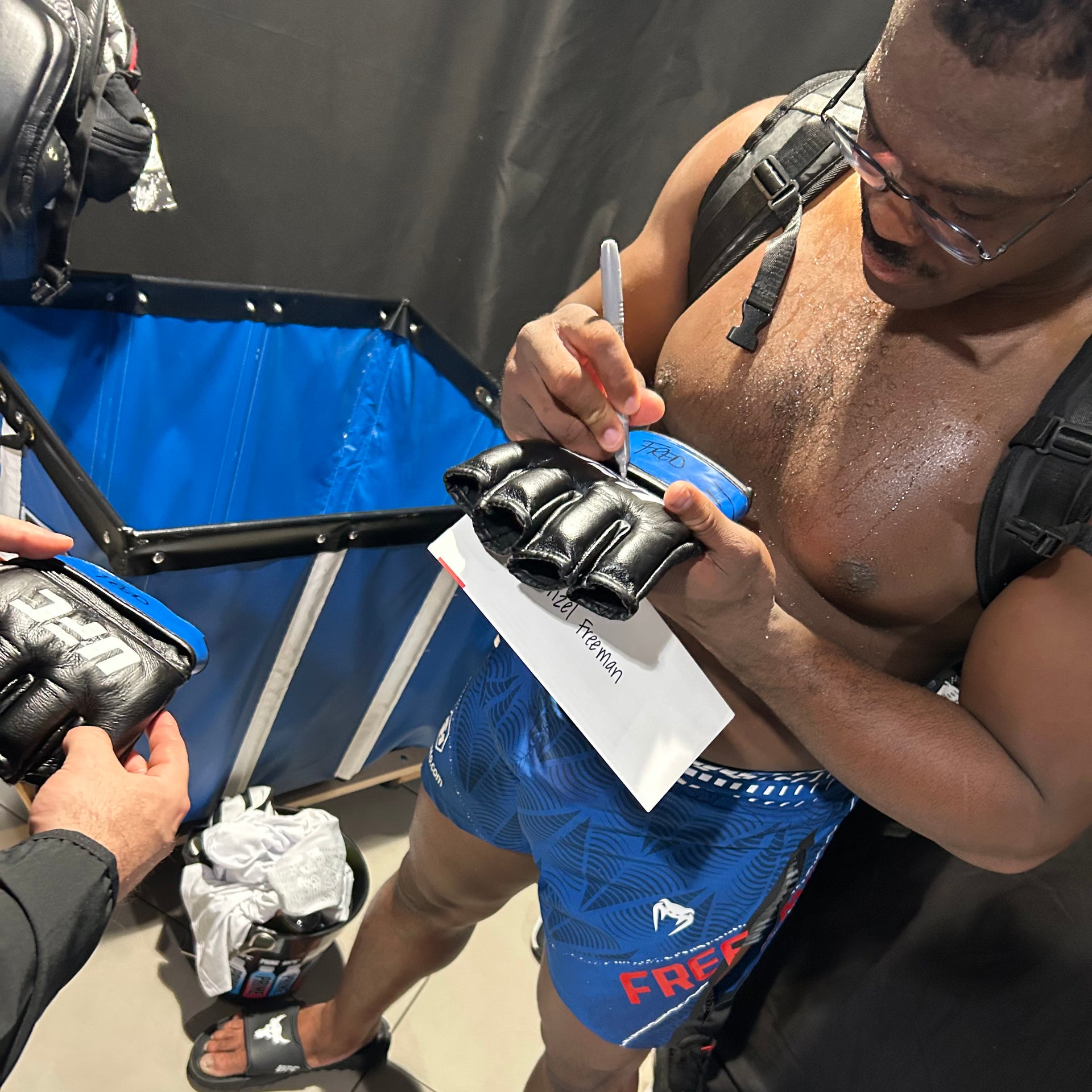 Denzel Freeman Signed 1-of-1 Fight Worn Gloves UFC Fight Night: Tsarukyan vs Hooker