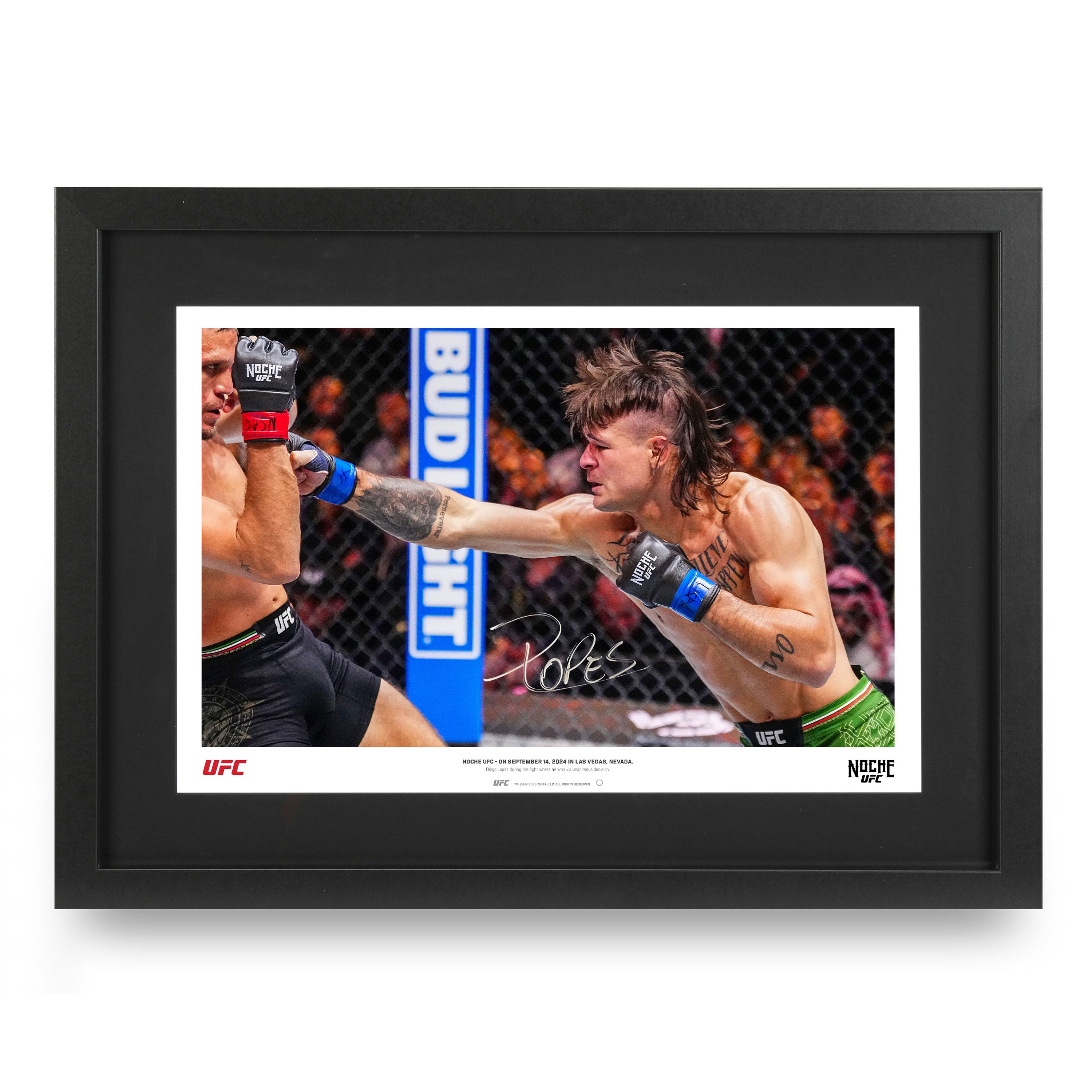 Diego Lopes Signed 'Punch' Photo UFC Noche: O’Malley vs Dvalishvili