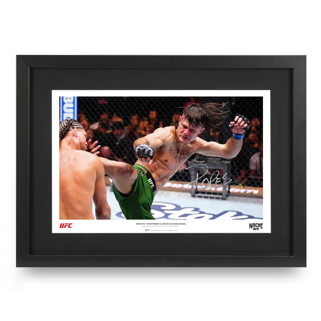 Diego Lopes Signed 'Kick' Photo UFC Noche: O’Malley vs Dvalishvili