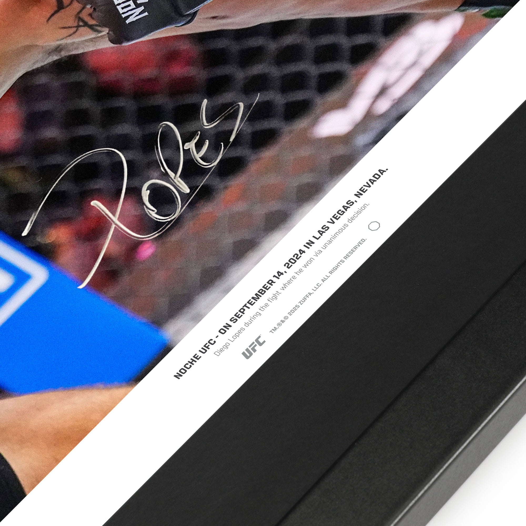 Diego Lopes Signed 'Punch' Photo UFC Noche: O’Malley vs Dvalishvili