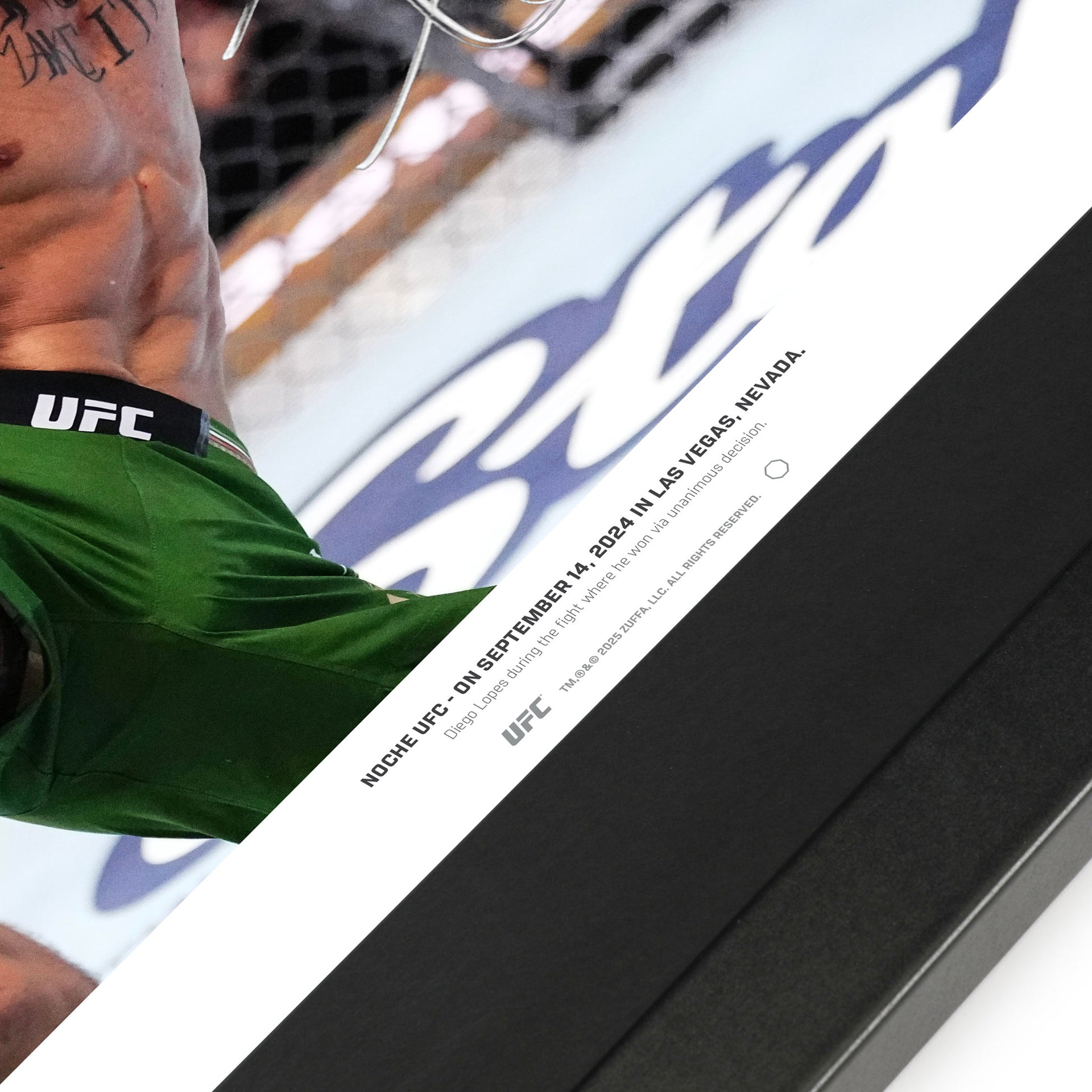 Diego Lopes Signed 'Kick' Photo UFC Noche: O’Malley vs Dvalishvili