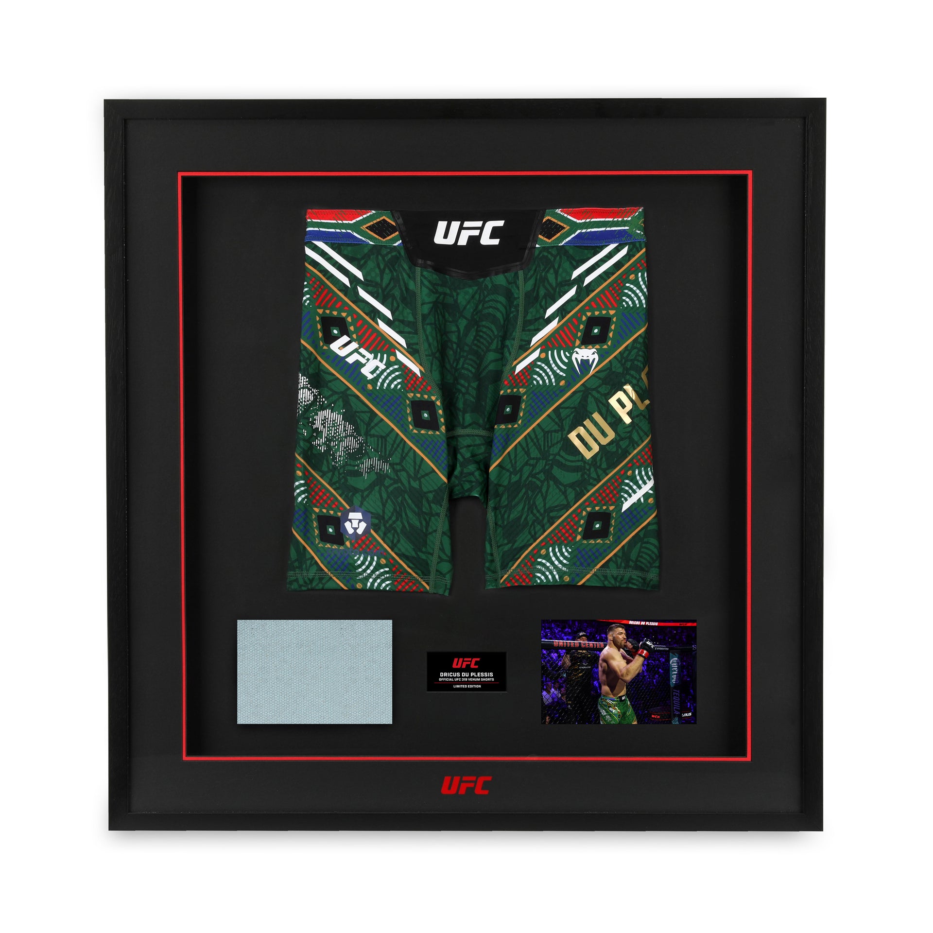Dricus Du Plessis Limited Edition UFC 319 Venum Shorts & Canvas Display