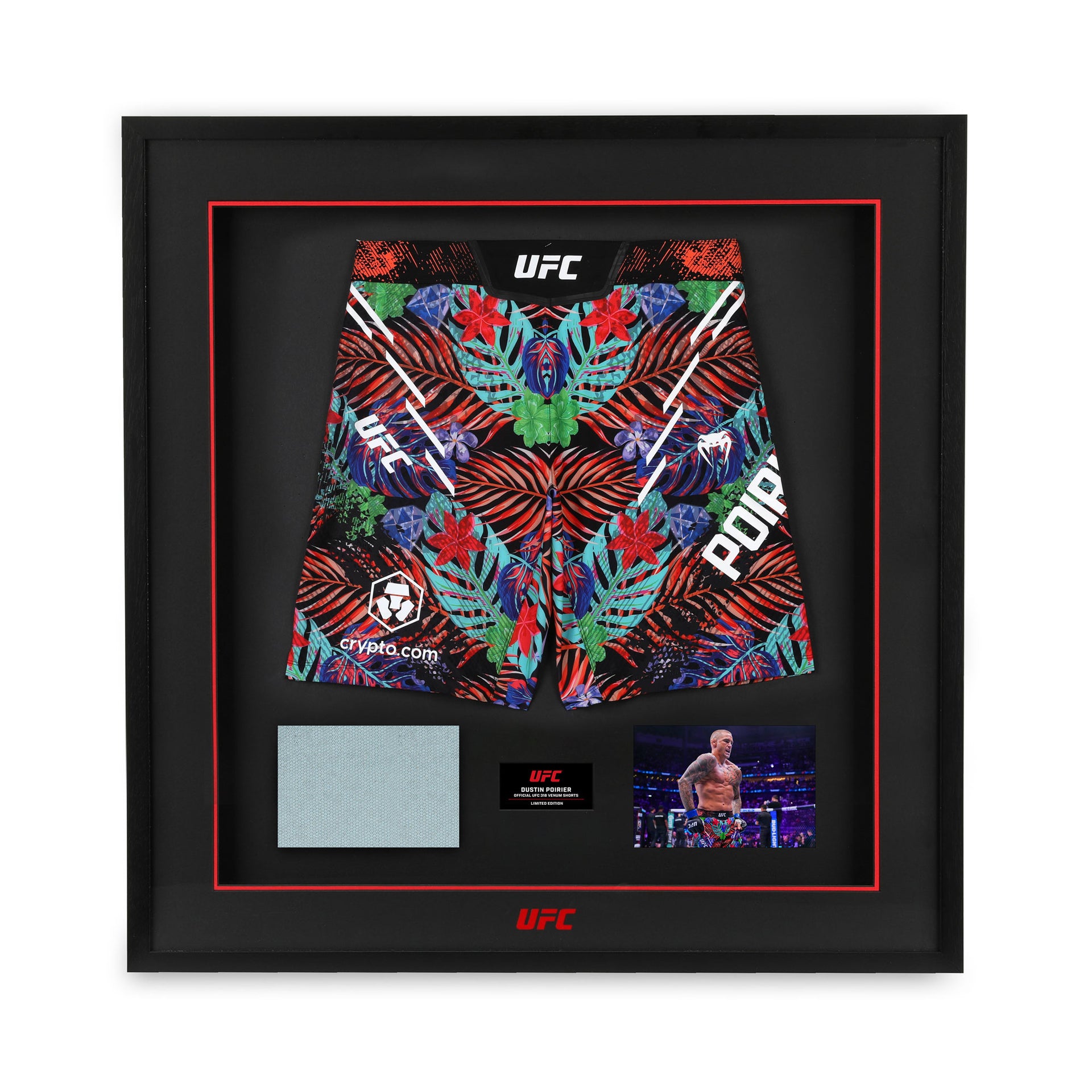 Dustin Poirier Limited Edition UFC 318 Venum Shorts & Canvas Display