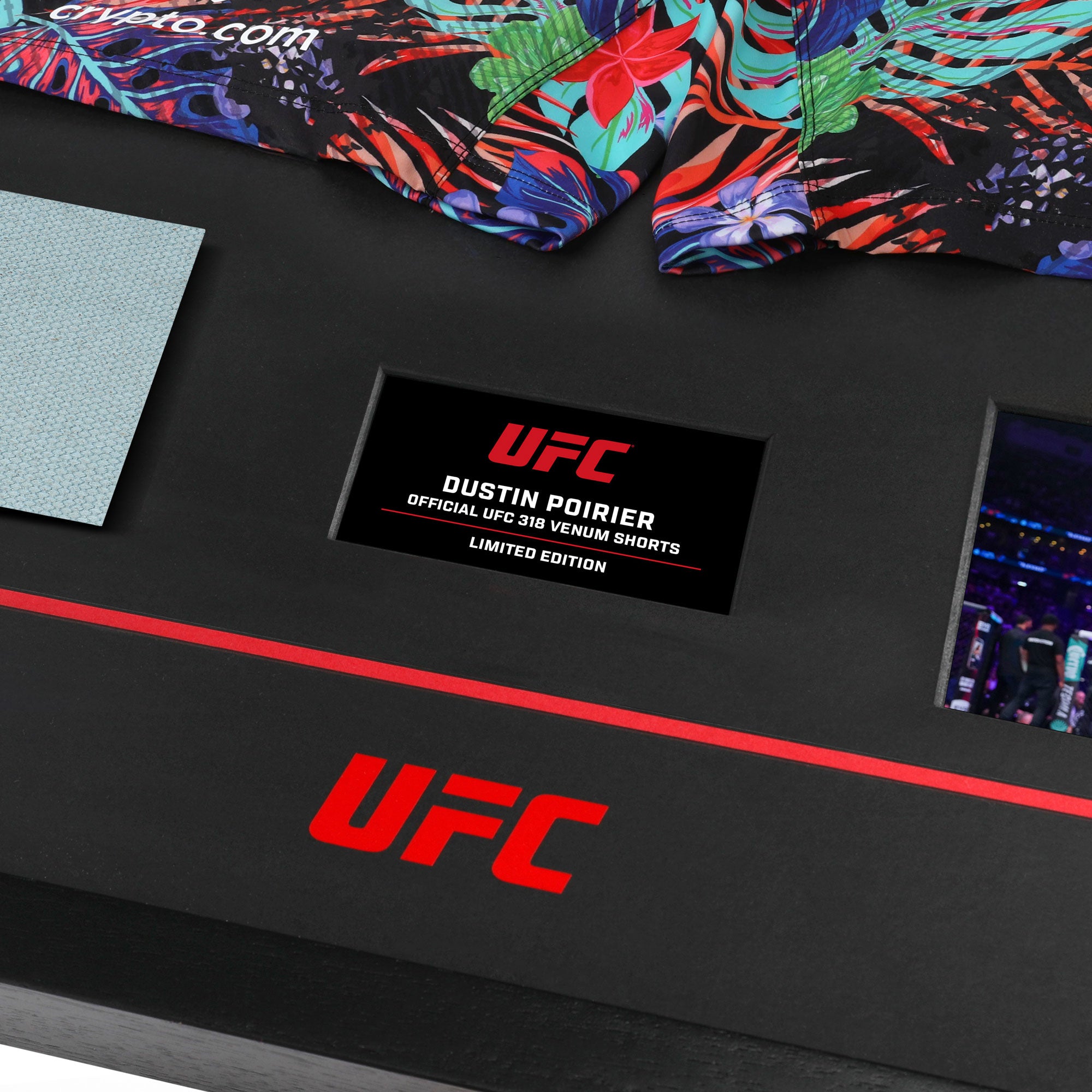 Dustin Poirier UFC 318 Canvas & Limited Edition Venum Shorts Display