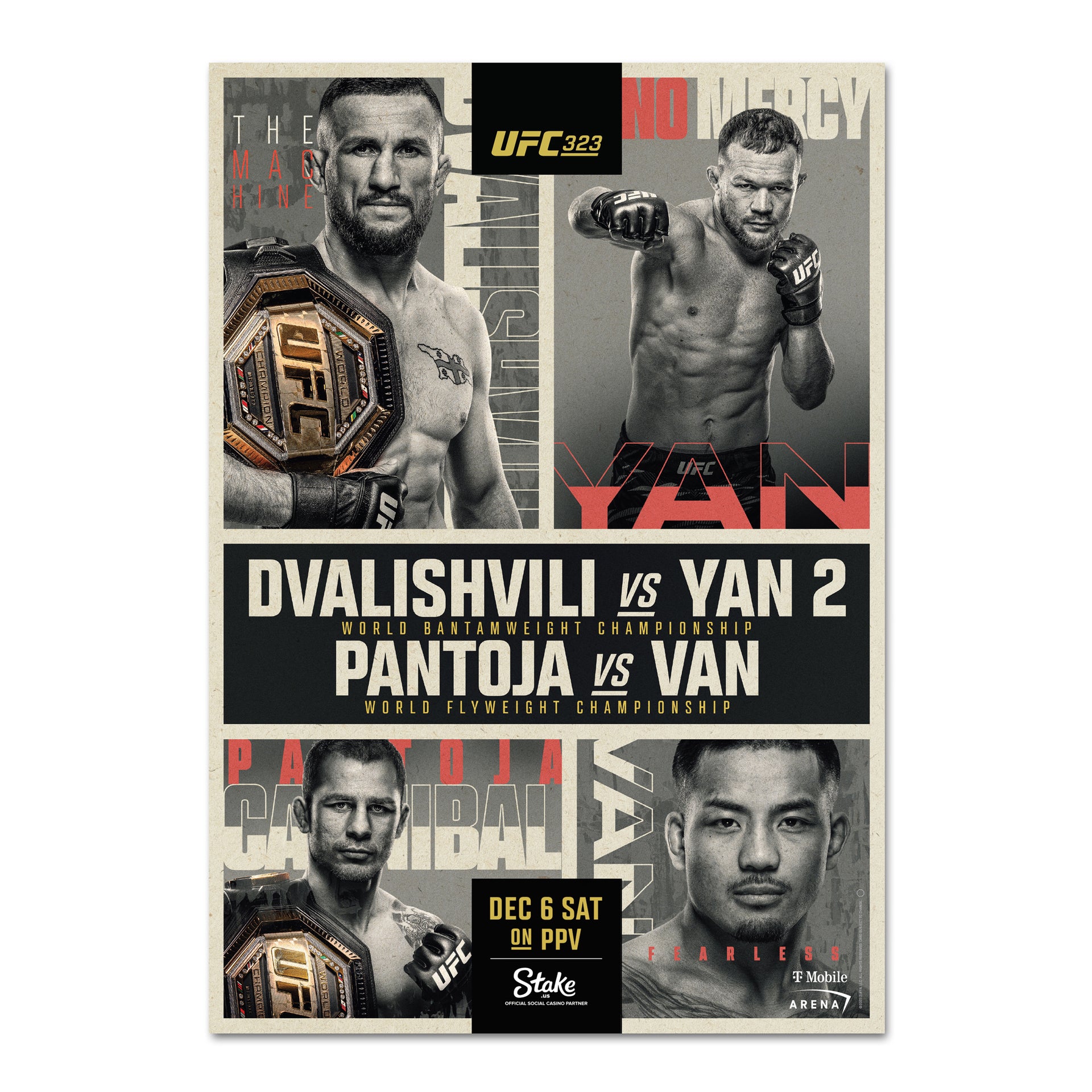 UFC 323: Dvalishvili vs Yan 2 Autographed Event Poster