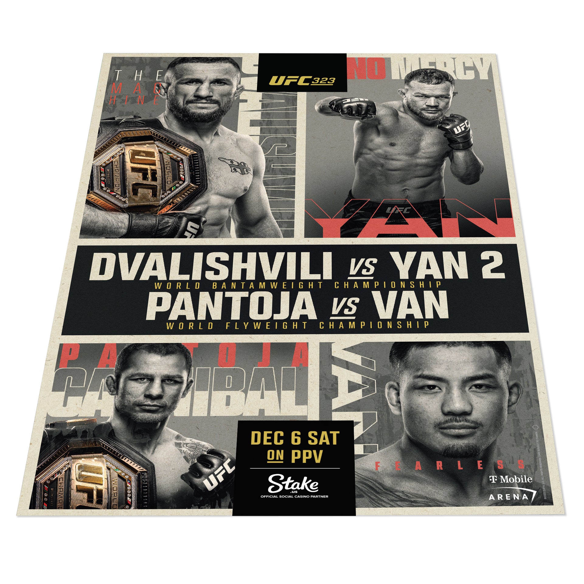 UFC 323: Dvalishvili vs Yan 2 Autographed Event Poster