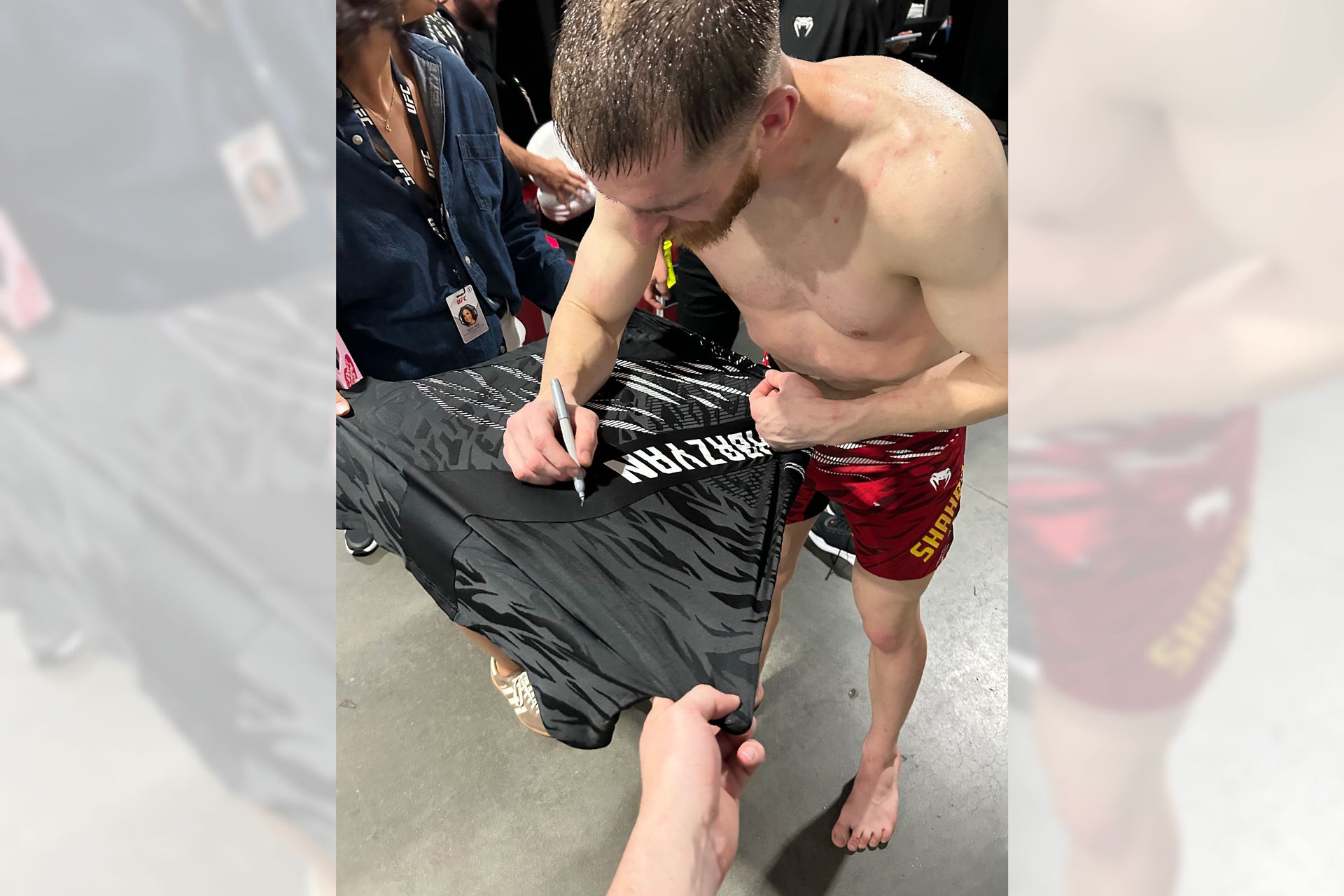 Edmen Shahbazyan Signed 1-of-1 Fight Issued Jersey UFC Fight Night: Usman vs Buckley