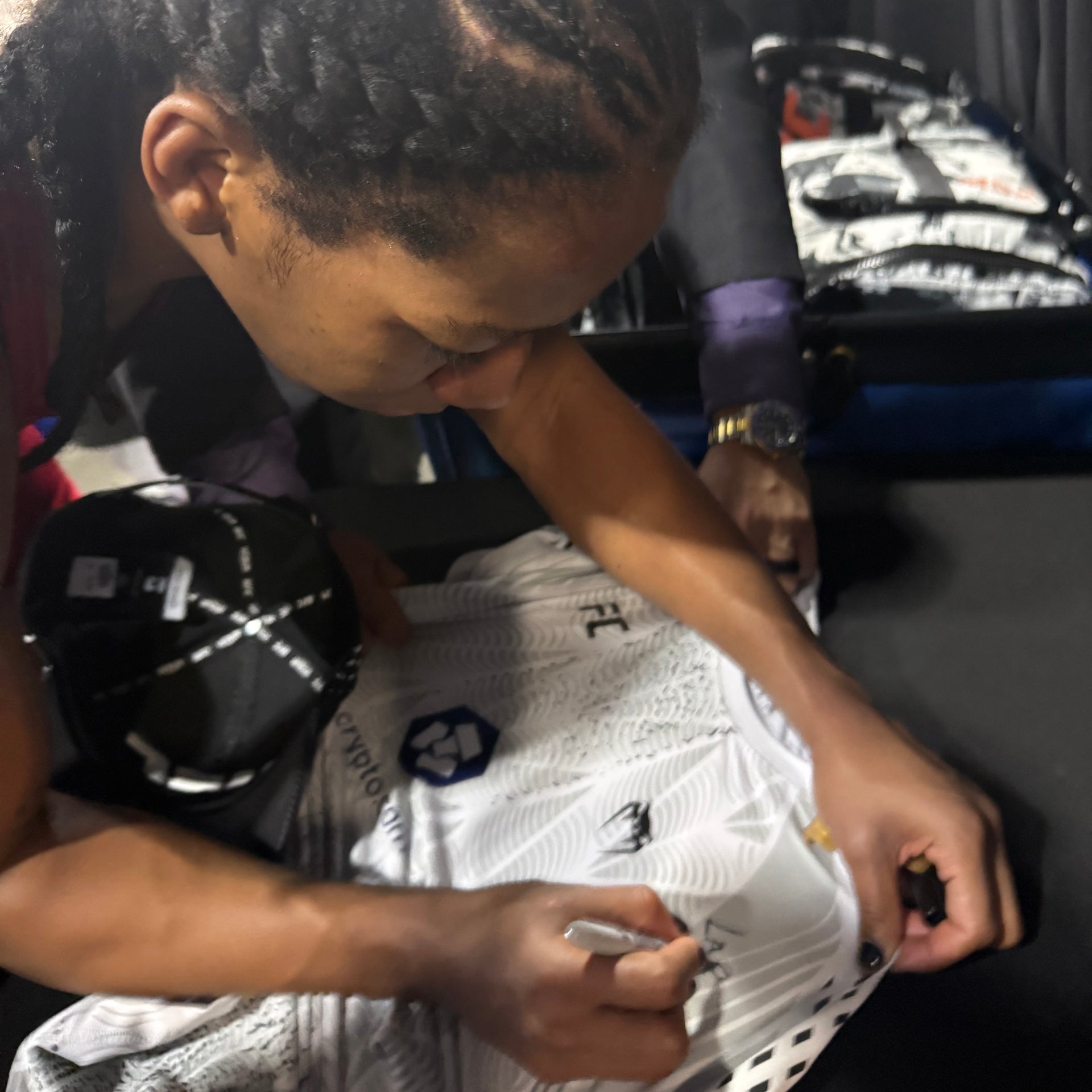 Joselyne Edwards Signed 1-of-1 Fight Worn Rash Guard UFC Fight Night: Strickland vs Hernandez