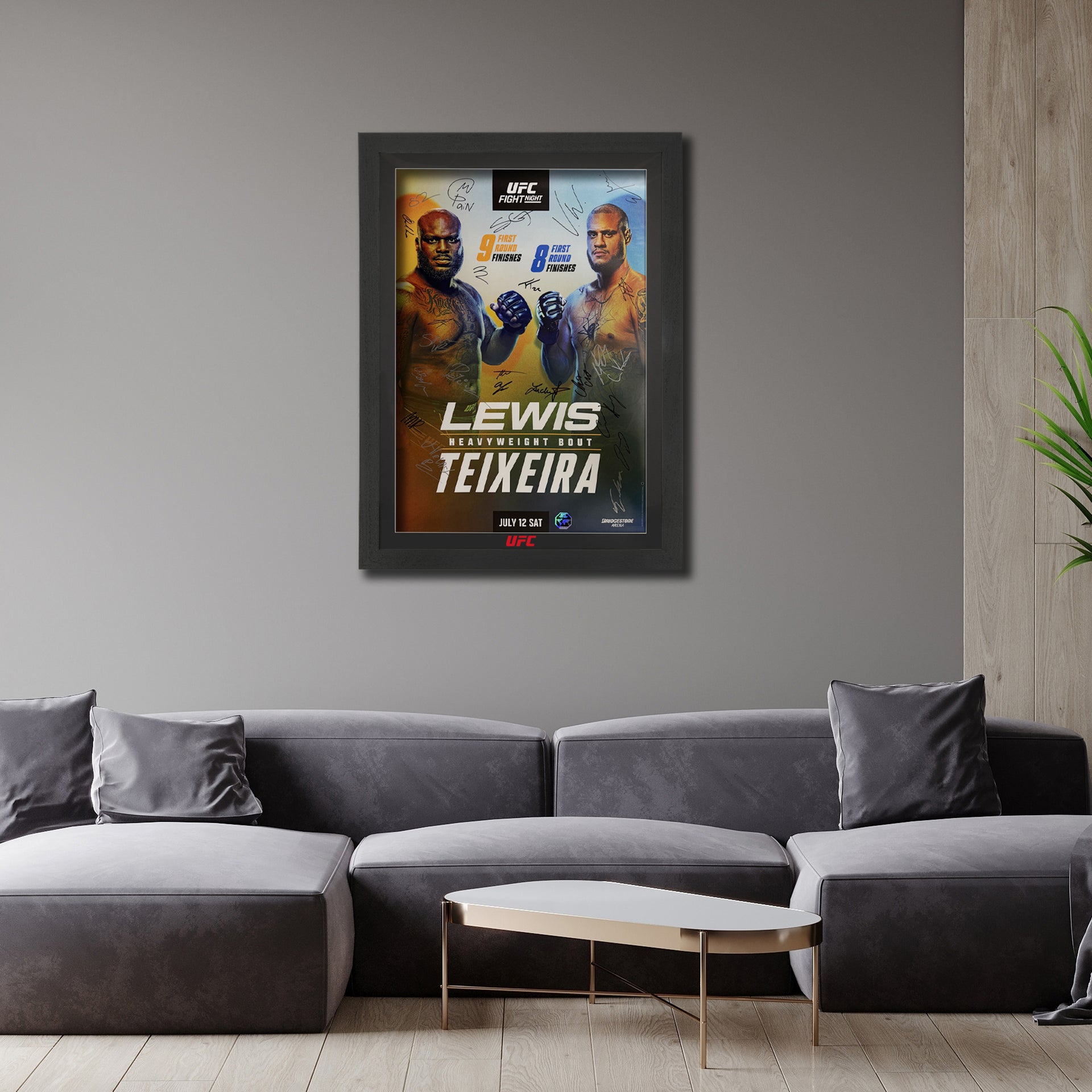 UFC Fight Night: Lewis vs Teixeira Autographed Event Poster