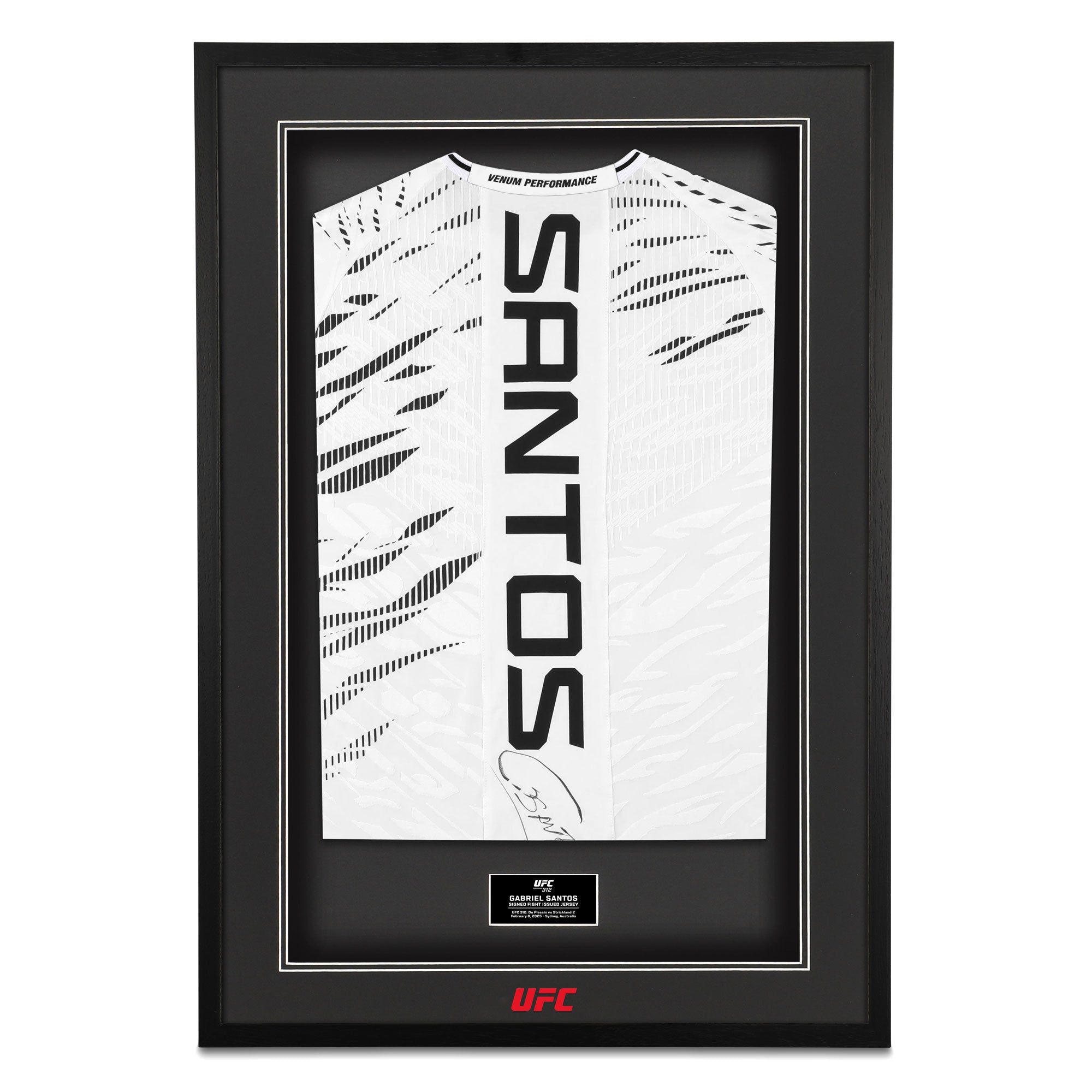 Gabriel Santos 1-of-1 Signed Fight Issued Jersey UFC 312: Du Plessis vs Strickland