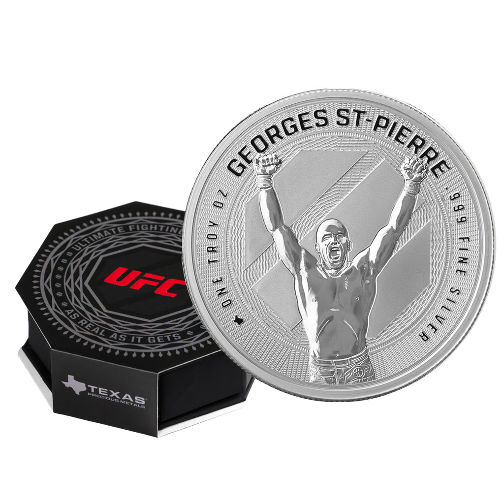1 oz UFC Georges St-Pierre Silver Round (Reverse Proof)