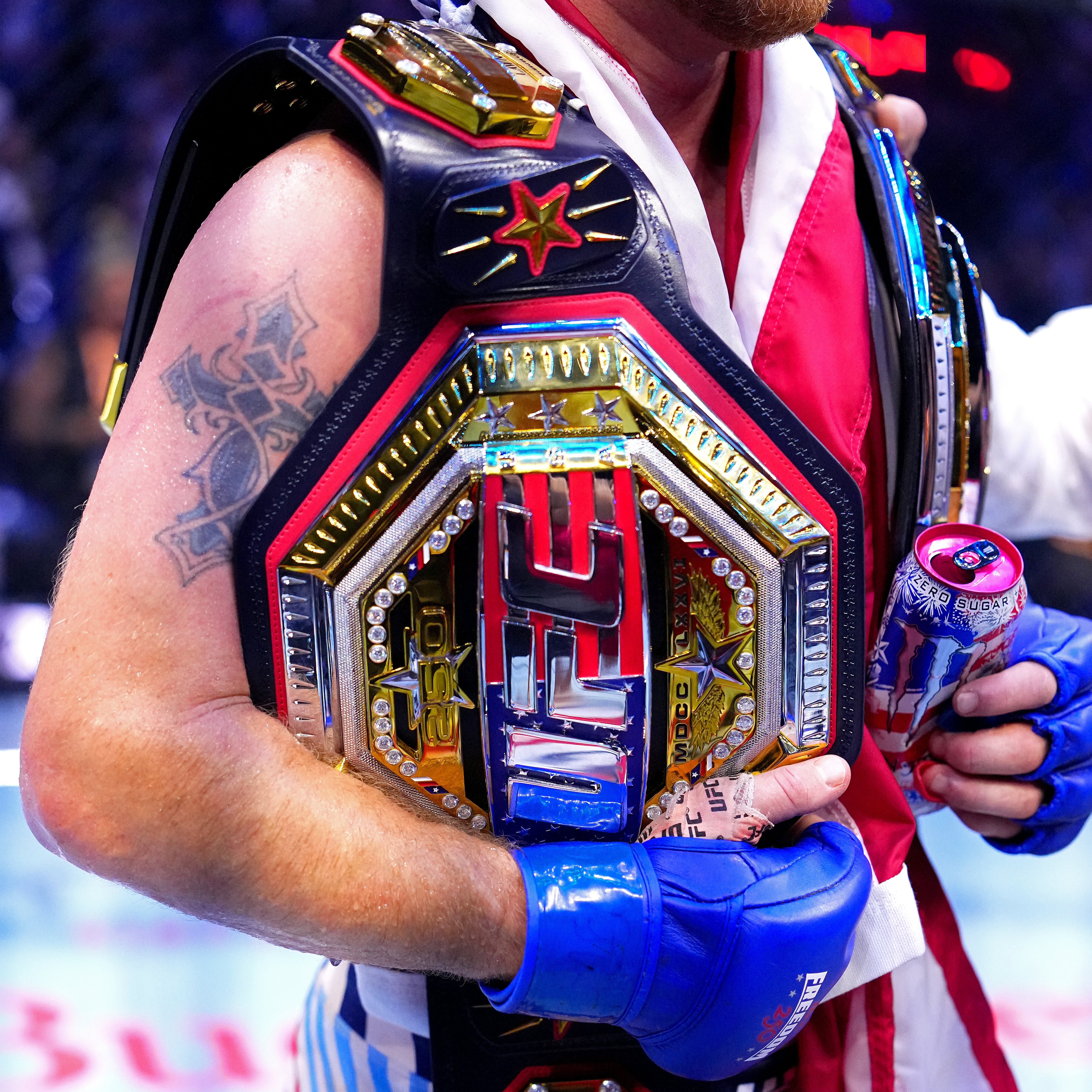 Justin Gaethje Signed UFC Freedom 250 Replica Championship Belt