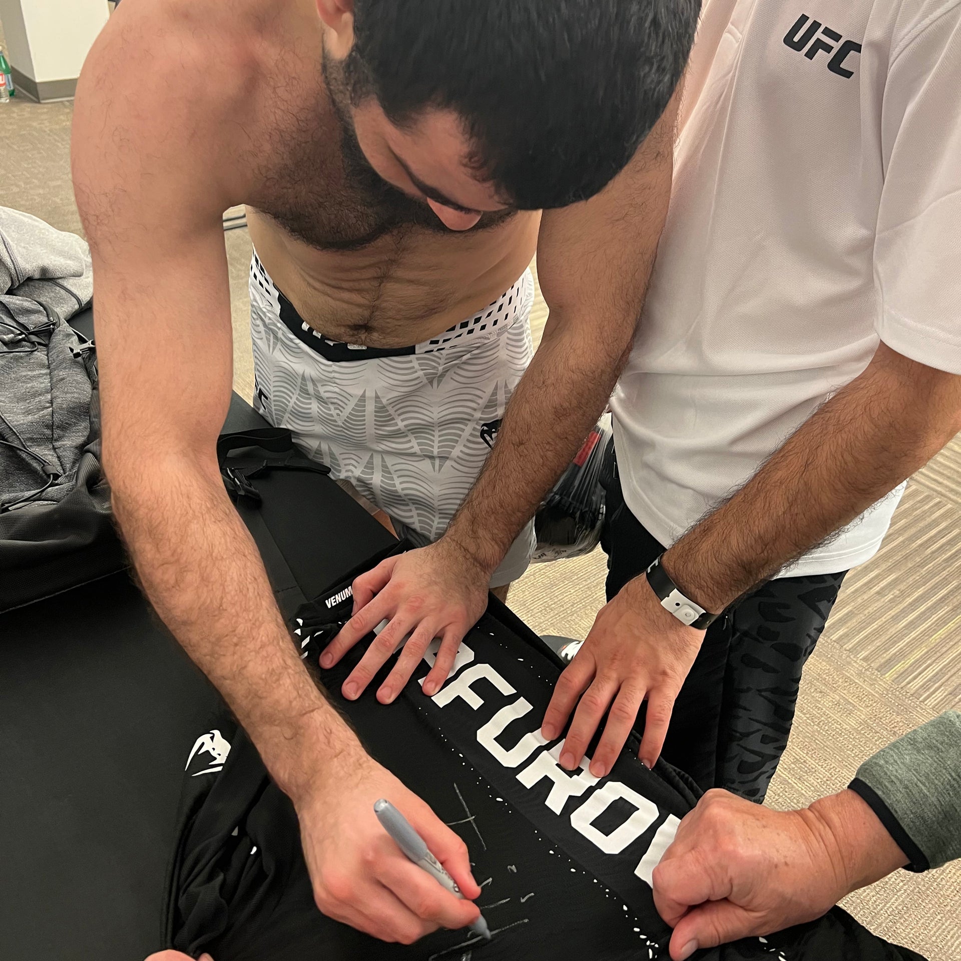 Muin Gafurov Signed 1-of-1 Fight Worn Jersey UFC Fight Night: Bautista vs Oliveira