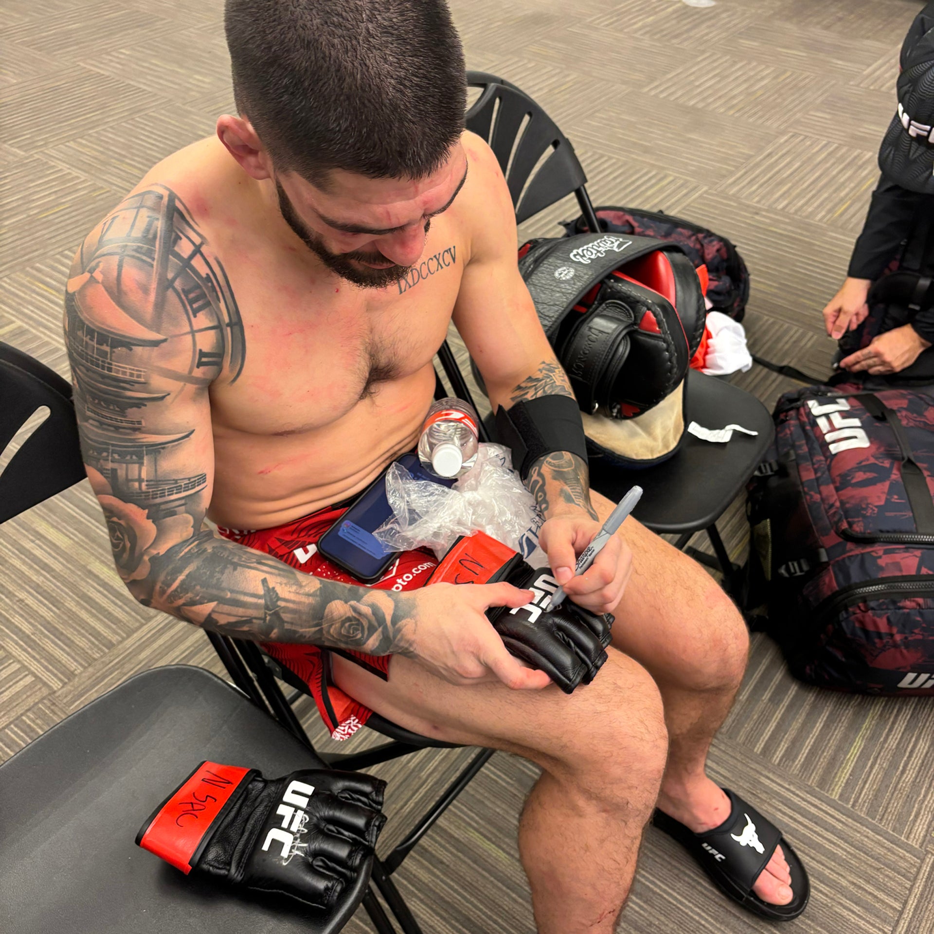 Gaston Bolanos Signed 1-of-1 Fight Worn Gloves UFC Fight Night: Kape vs Horiguchi 2