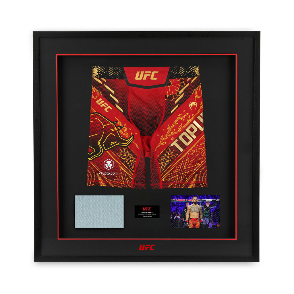 Ilia Topuria Limited Edition UFC 317 Venum Shorts & Canvas Display