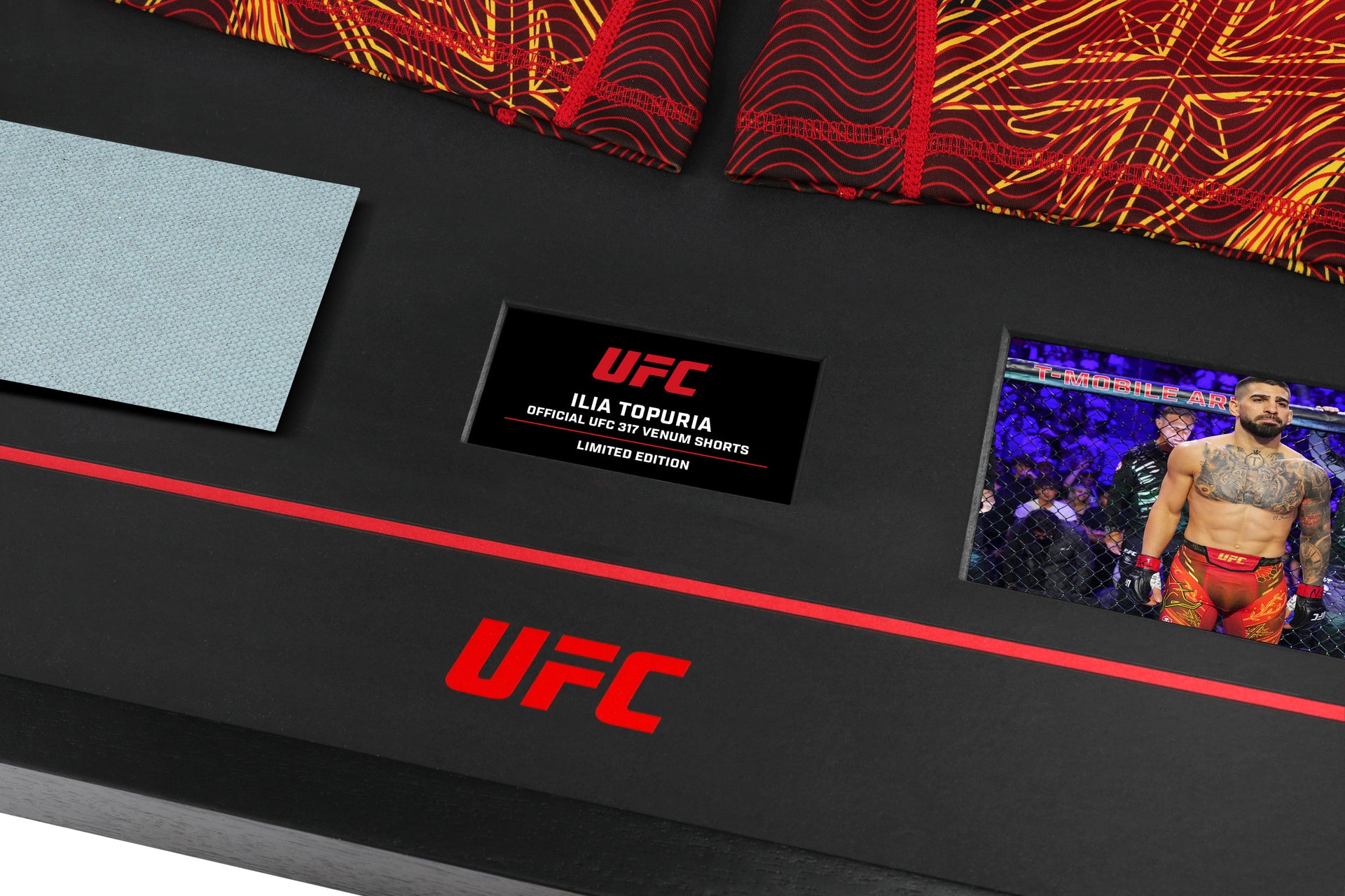 Ilia Topuria Limited Edition UFC 317 Venum Shorts & Canvas Display