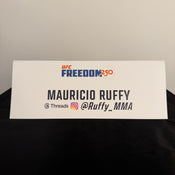 Mauricio Ruffy Press Conference Name Card UFC Freedom 250: Topuria vs Gaethje