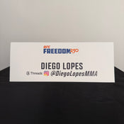 Diego Lopes Press Conference Name Card UFC Freedom 250: Topuria vs Gaethje