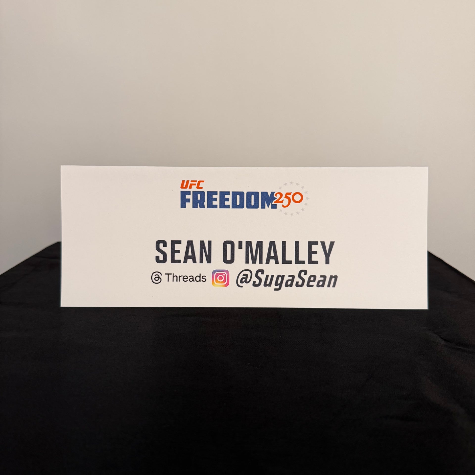 Sean O’Malley Press Conference Name Card UFC Freedom 250: Topuria vs Gaethje