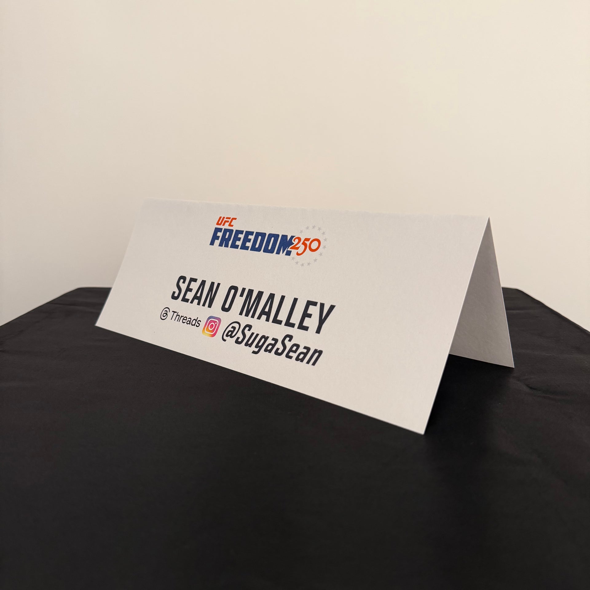 Sean O’Malley Press Conference Name Card UFC Freedom 250: Topuria vs Gaethje
