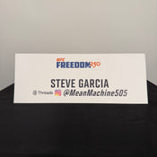 Steve Garcia Press Conference Name Card UFC Freedom 250: Topuria vs Gaethje