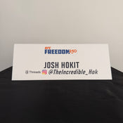 Josh Hokit Press Conference Name Card UFC Freedom 250: Topuria vs Gaethje