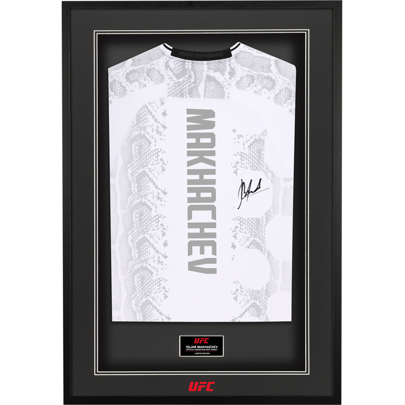 Framed Islam Makhachev Signed White Fight Night Adrenaline Jersey