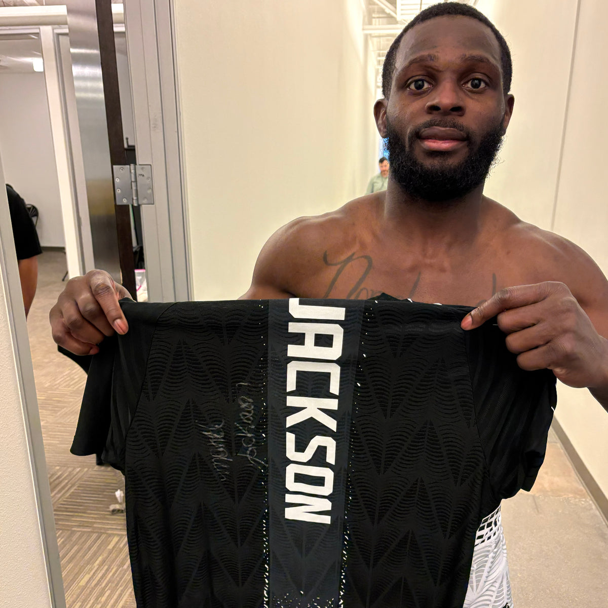 Montel Jackson Signed 1-of-1 Fight Worn Jersey UFC Fight Night: Rosas Jr vs Barcelos