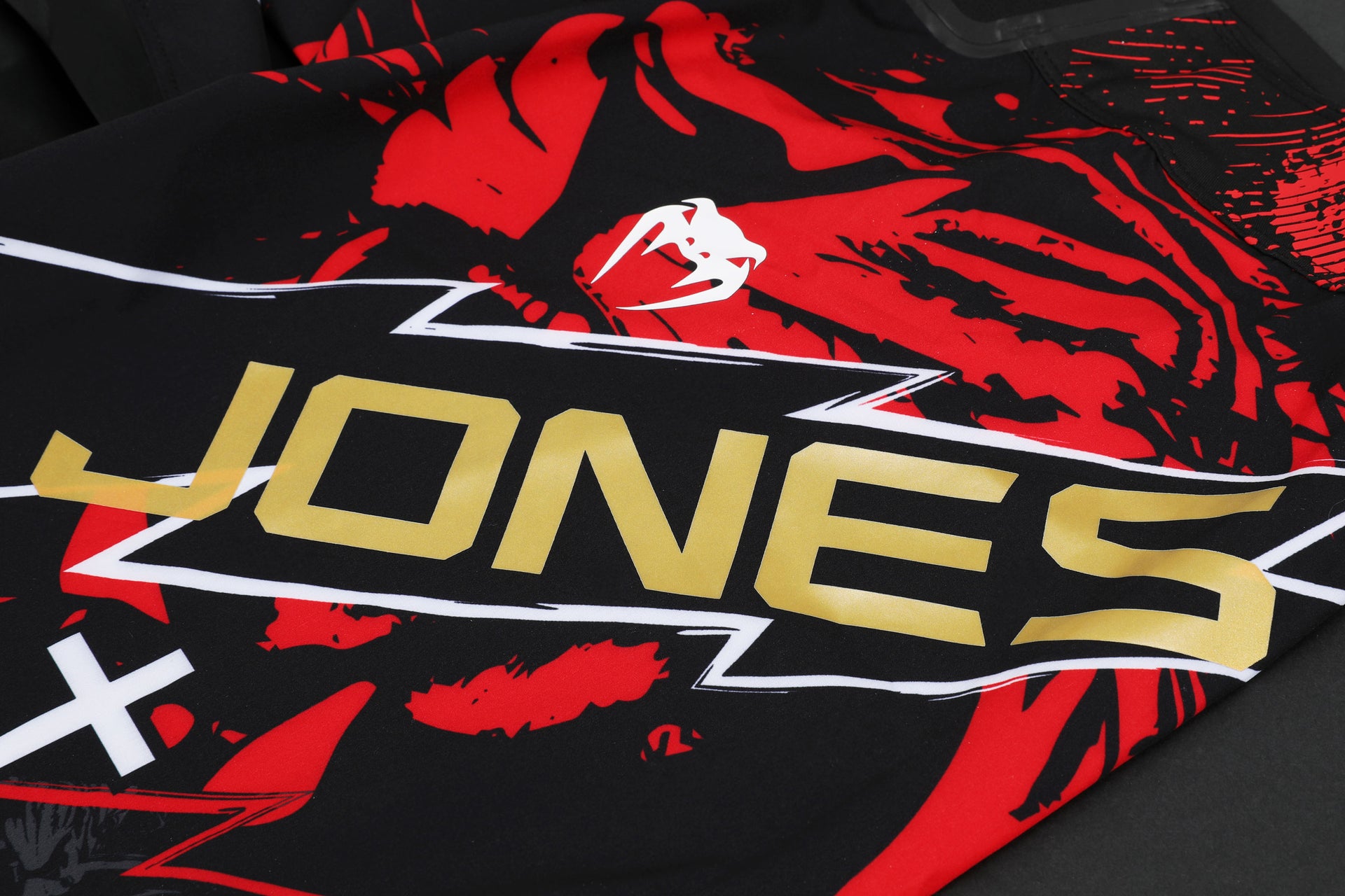 Jon Jones Limited Edition UFC 309 Venum Shorts & Canvas Display