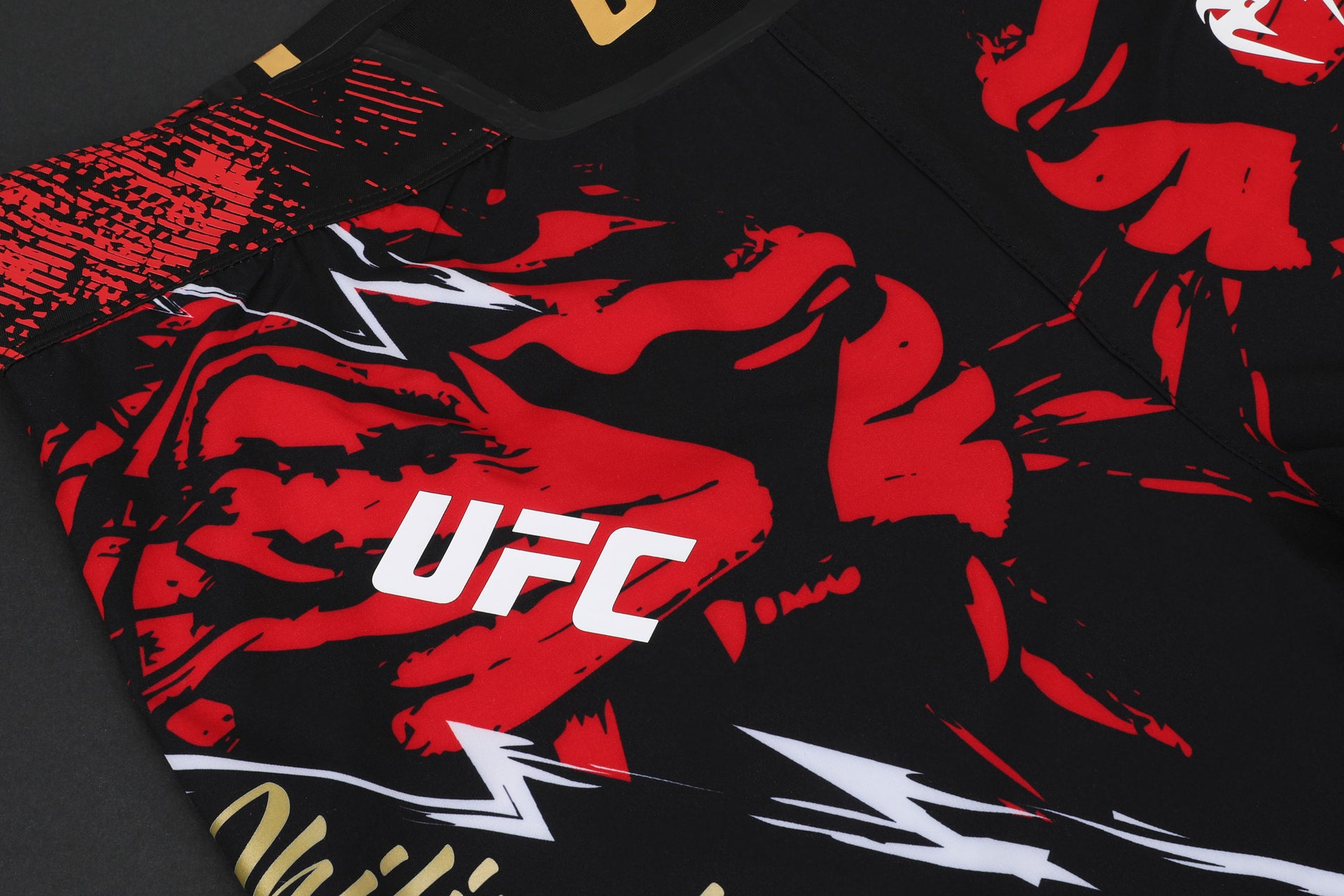 Jon Jones Limited Edition UFC 309 Venum Shorts & Canvas Display