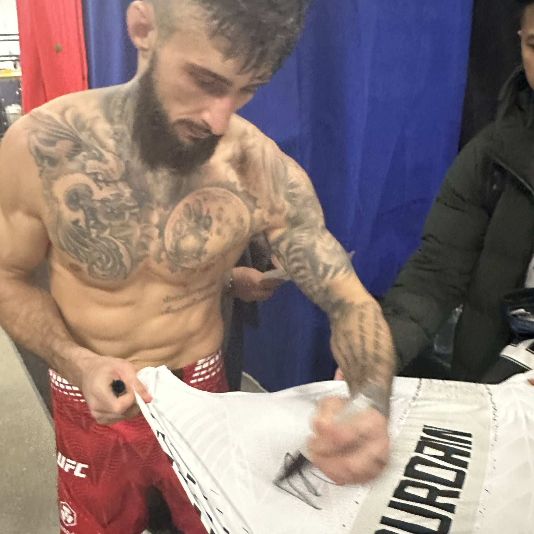 Charles Jourdain Signed 1-of-1 Fight Worn Jersey UFC Fight Night: Burns vs Malott