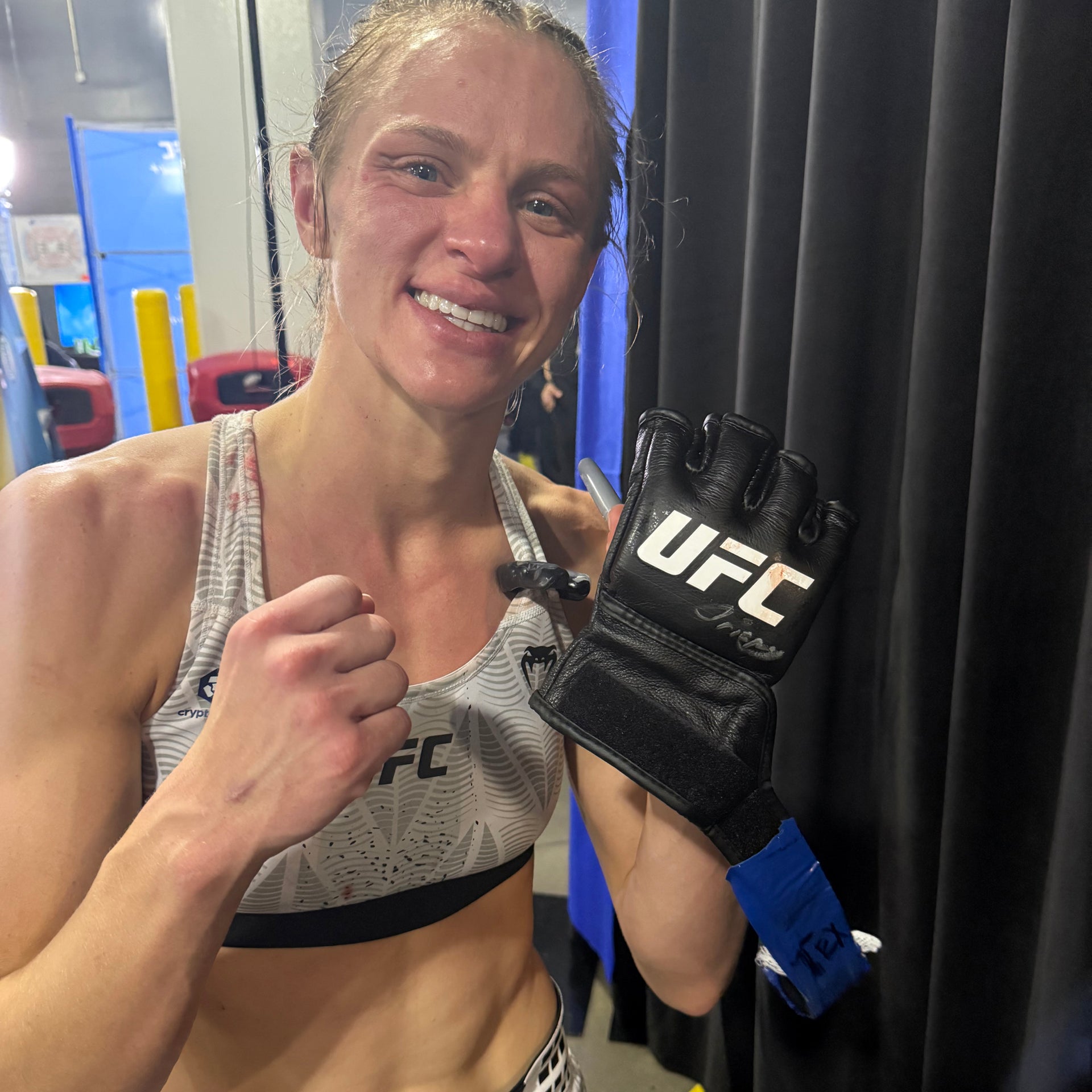 Carli Judice Signed 1-of-1 Fight Worn Gloves UFC Fight Night: Strickland vs Hernandez