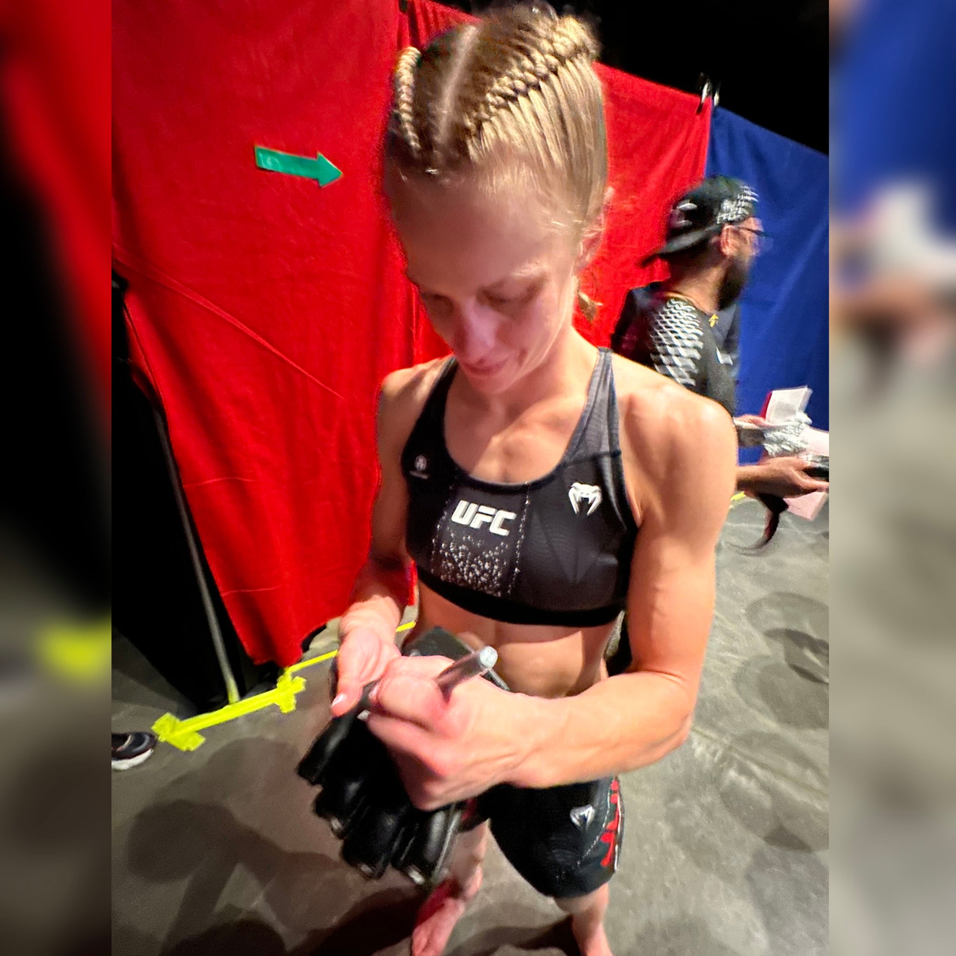 Carli Judice Signed 1-of-1 Fight Worn Gloves UFC Fight Night: Hernandez vs Rodrigues