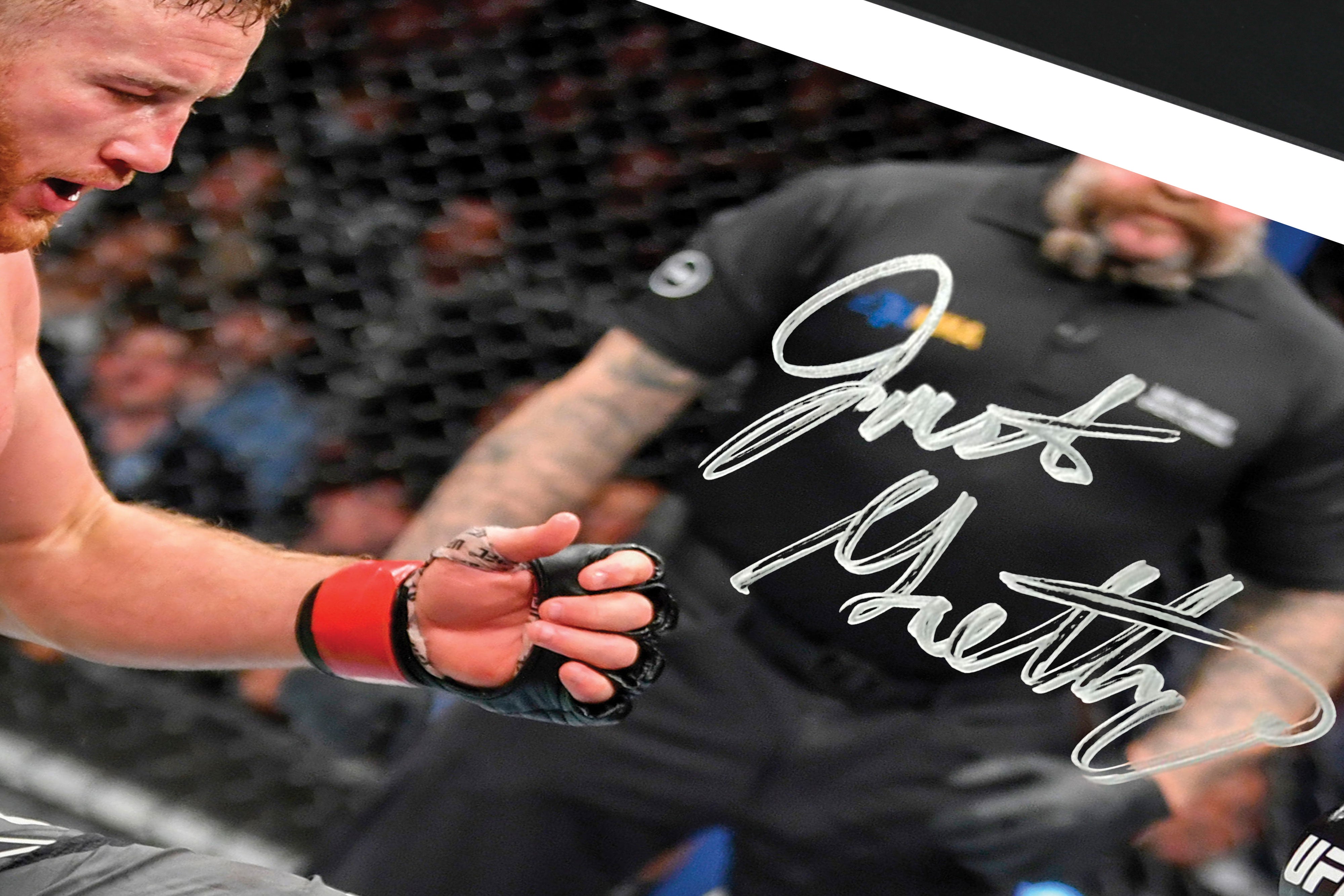 Justin Gaethje Signed White Venum Adrenaline Shorts