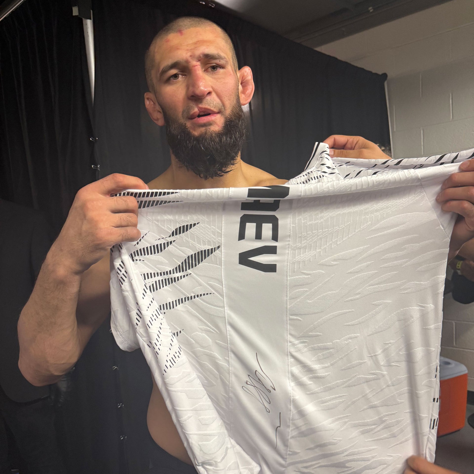 Khamzat Chimaev Signed 1-of-1 Fight Worn Jersey UFC 319: Du Plessis vs Chimaev