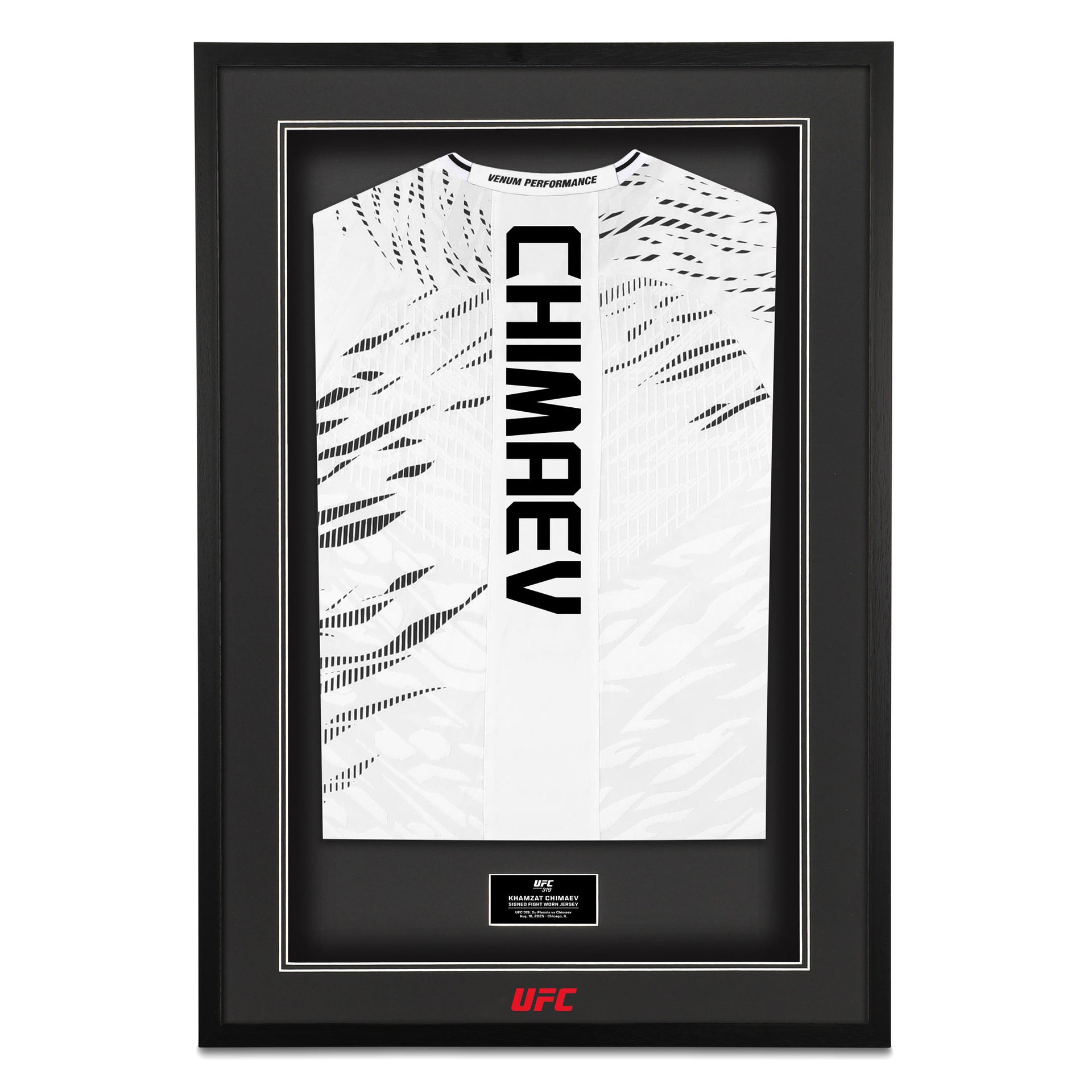 Khamzat Chimaev Signed 1-of-1 Fight Worn Jersey UFC 319: Du Plessis vs Chimaev
