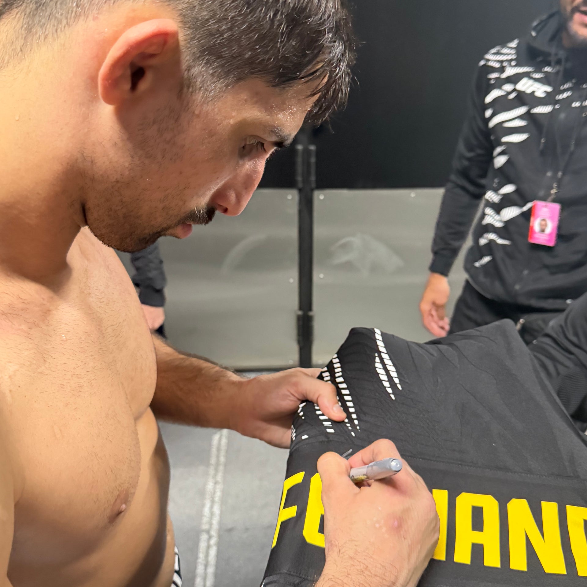 Kaue Fernandes Signed 1-of-1 Fight Worn Hoodie UFC Fight Night: Imavov vs Borralho